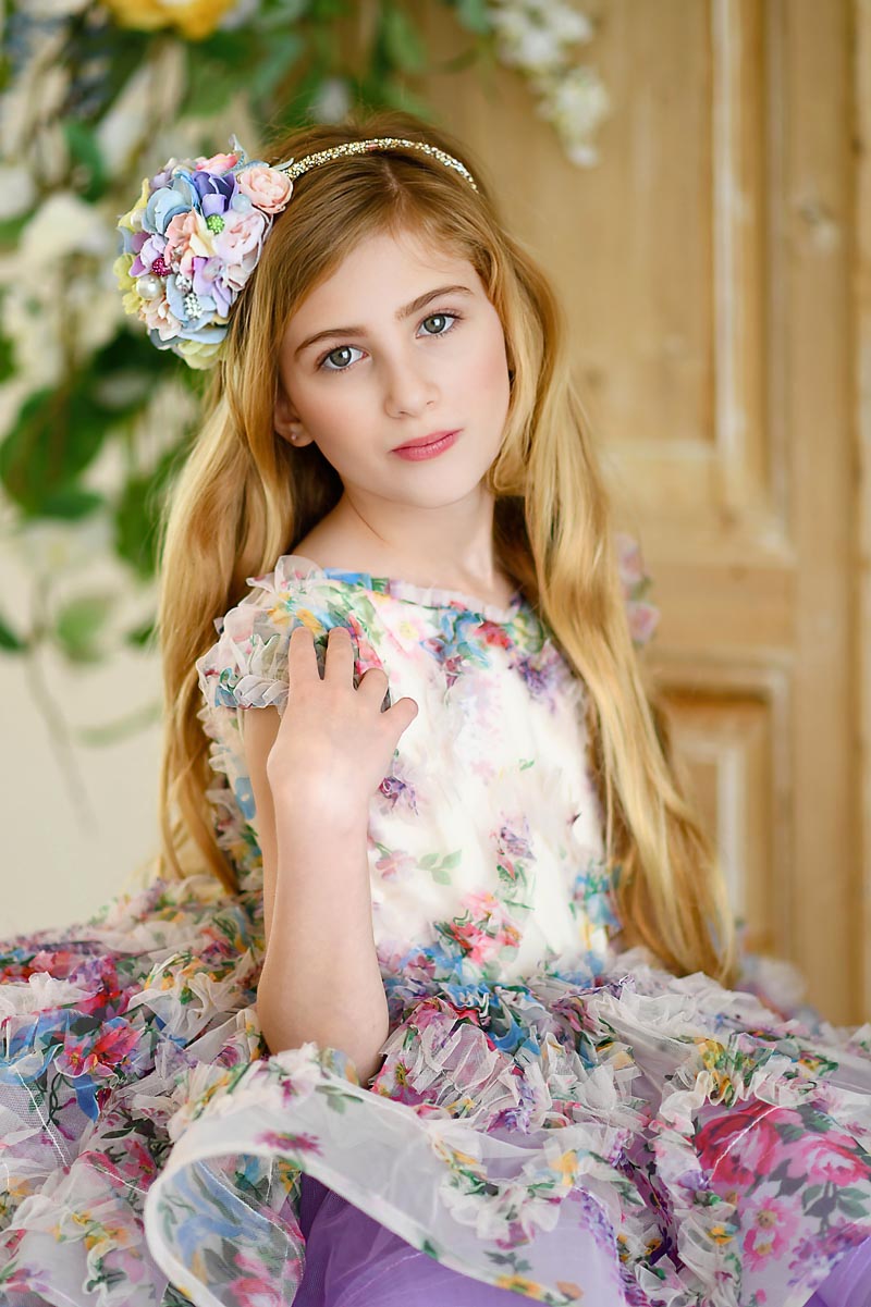 EXCLUSIVE LIMITED RELEASE GOWN - "MEADOW BLOOM" - Petal length dress ( 4 Year - 6 Year)