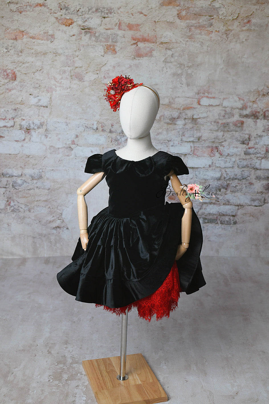 NEW Couture gown set "Sammy" - petal length dress + 3 short tulle lace skirts ( 5 Year - 7 Year)
