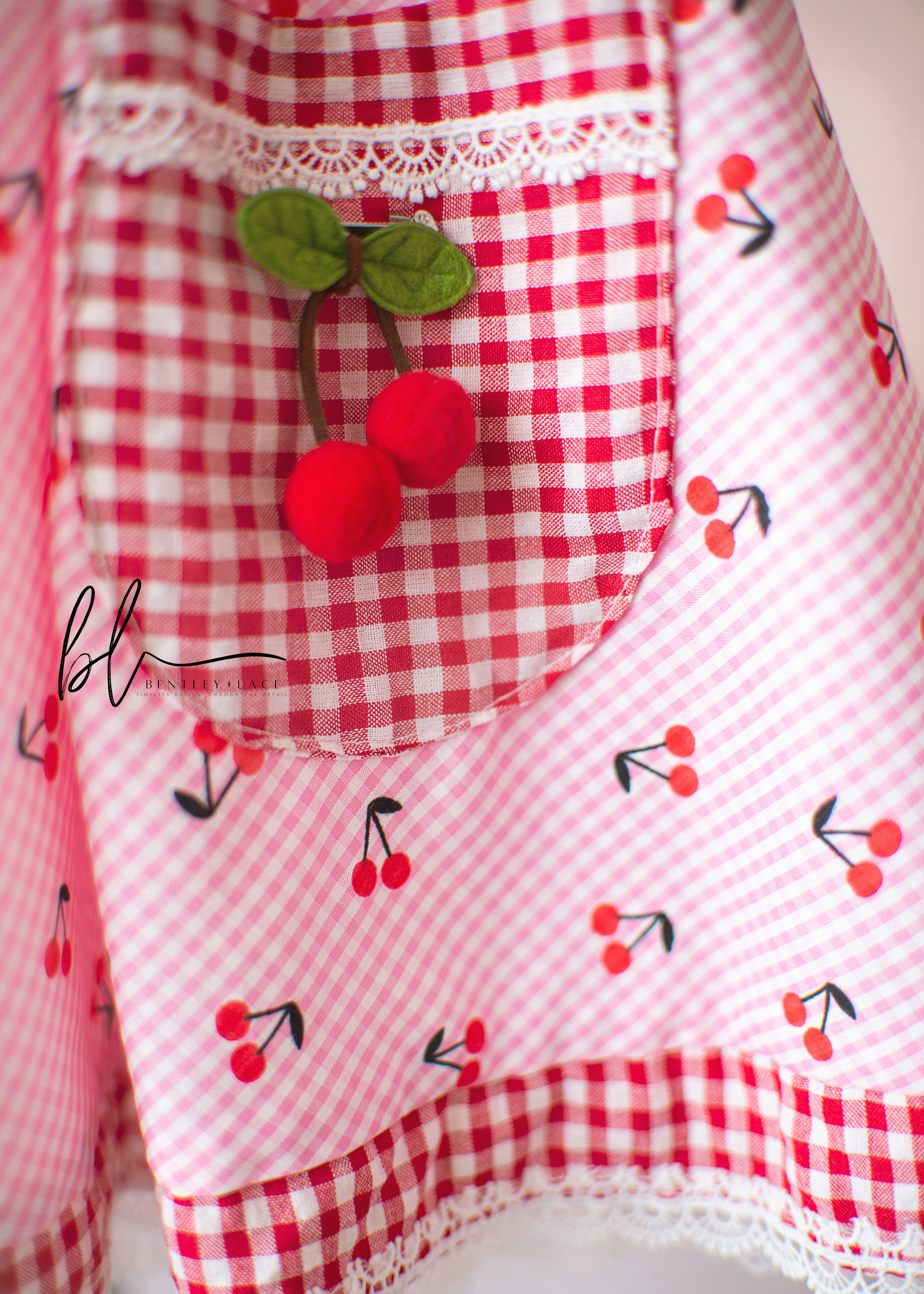 Cherry Picnic Custom Heirloom Dress Option One