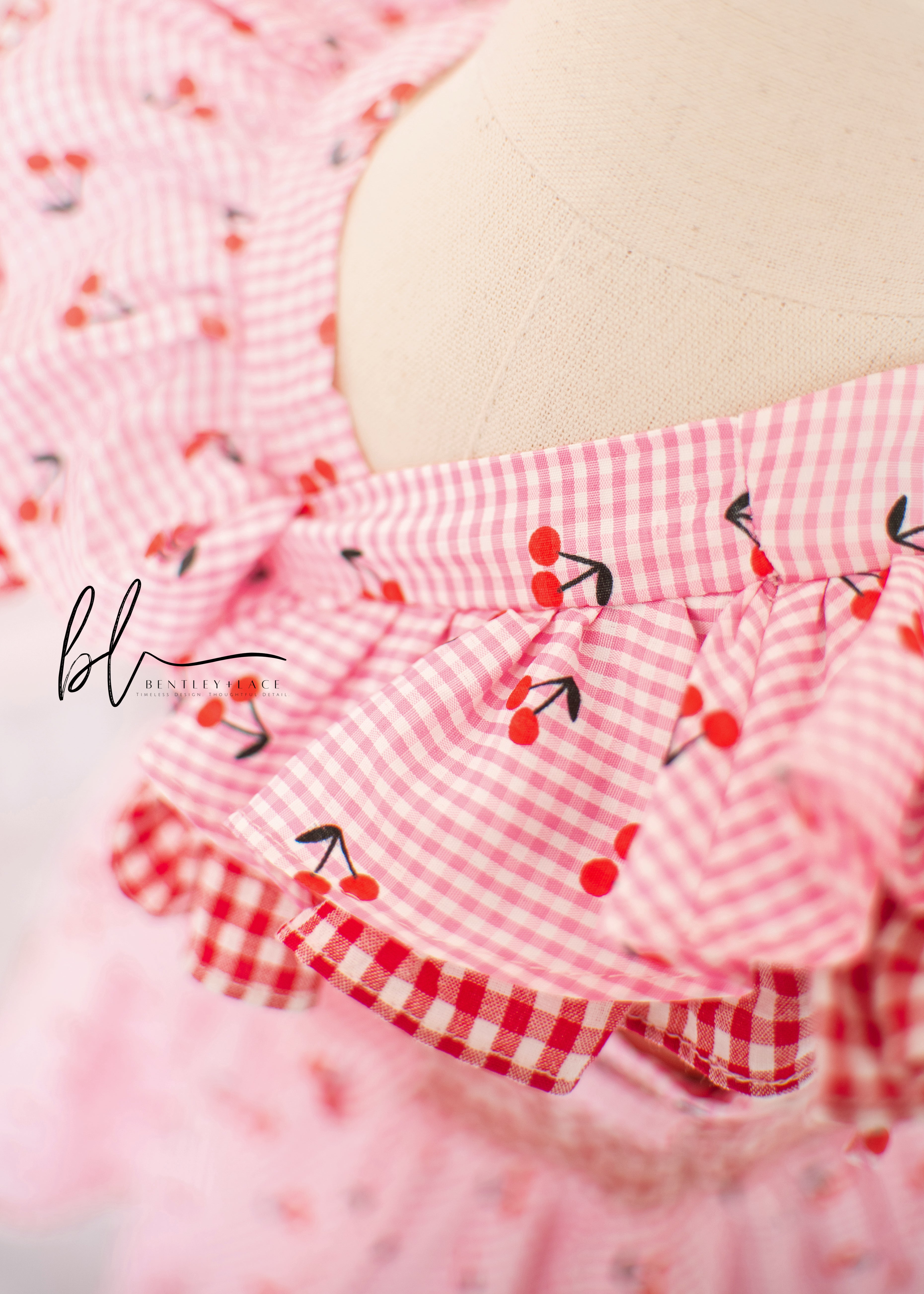 Cherry Picnic Custom Heirloom Dress Option One