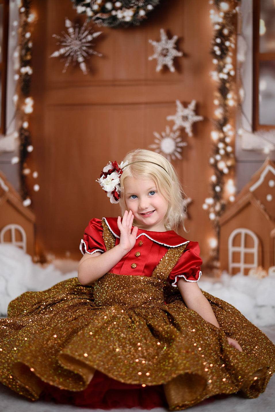 Christmas themed dress, gingerbread dress, children's rental dresses, dresses for photography sessions