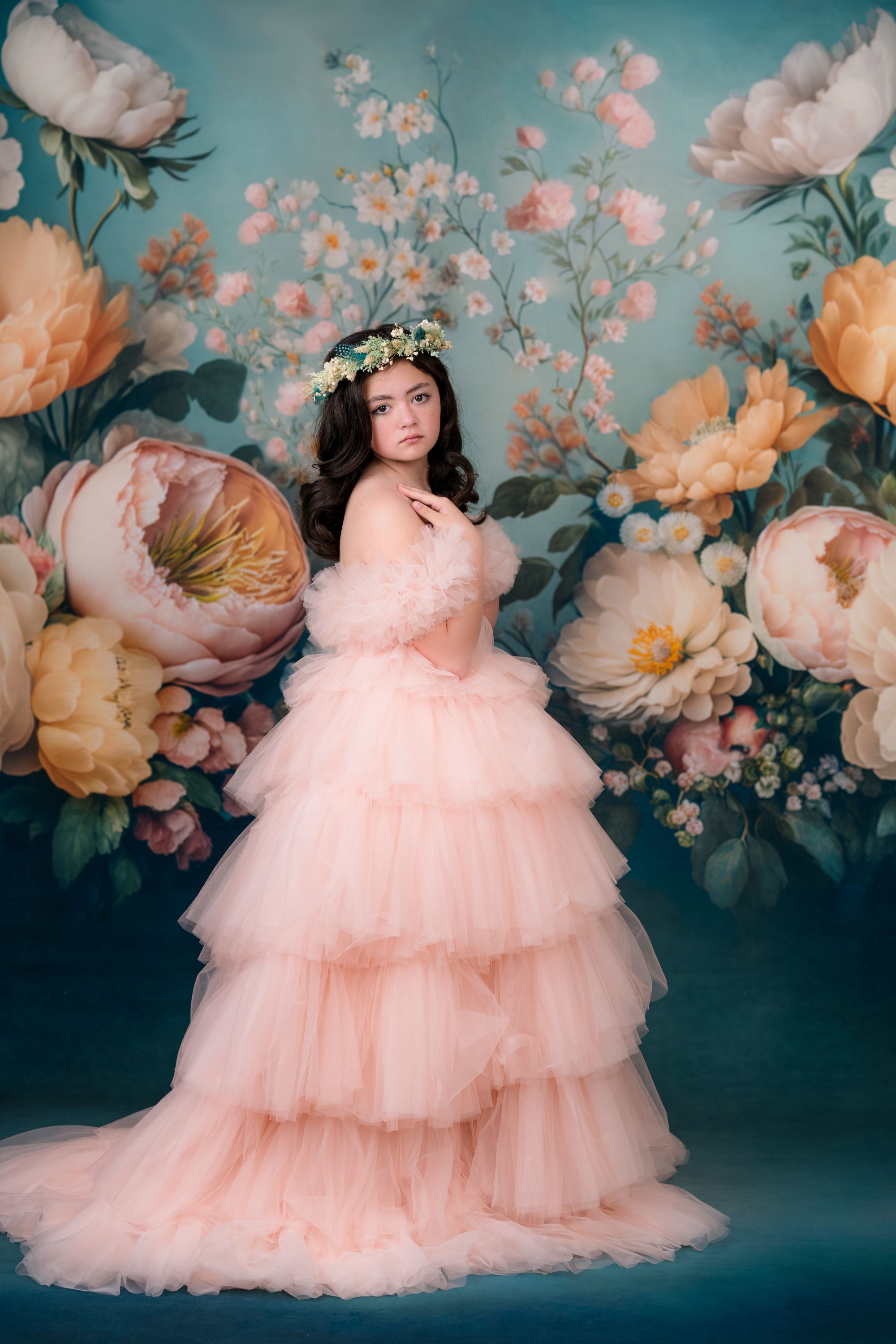 AURORA Floor Long Couture Rental Gown (8year-10 year)