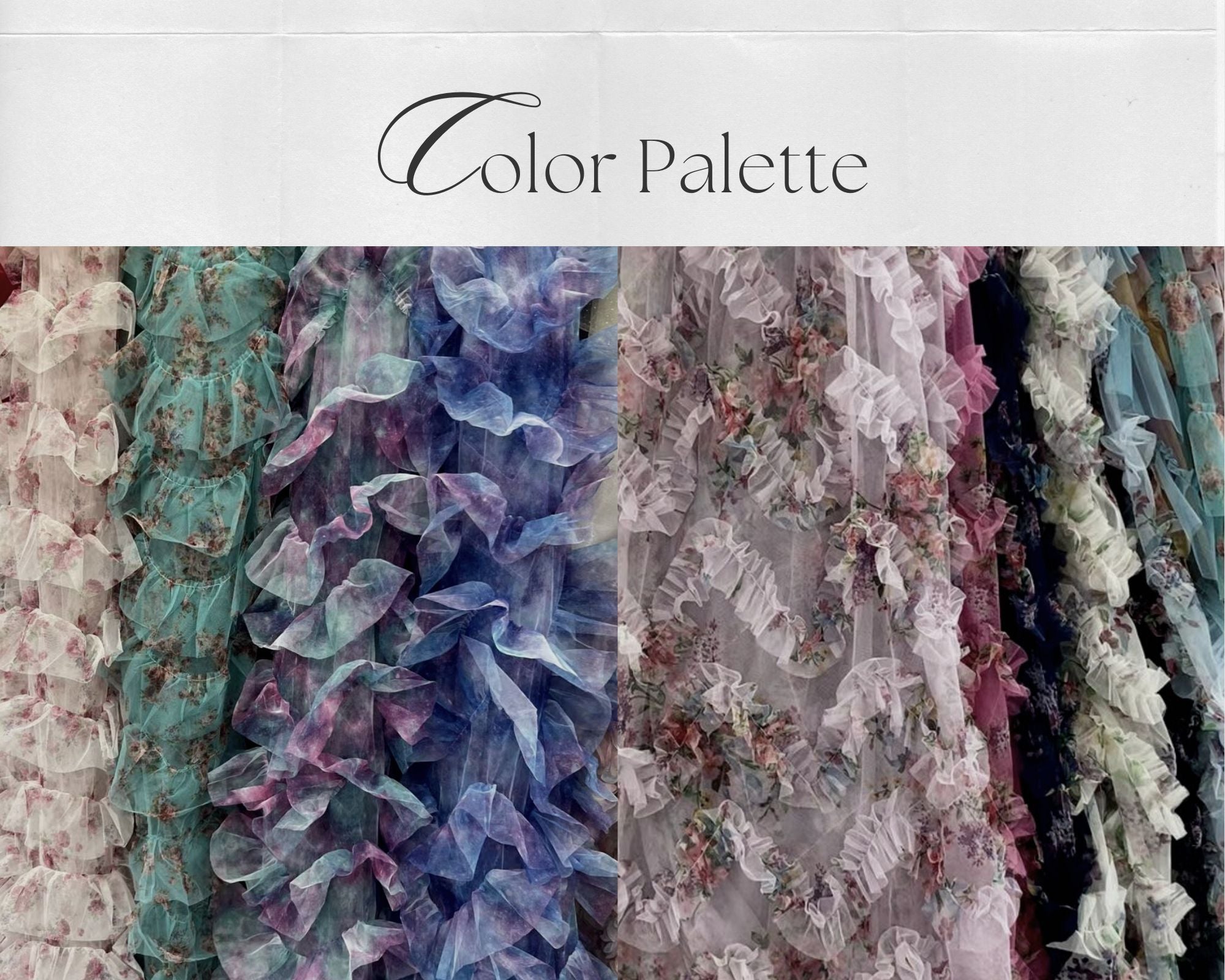 Custom chiffon gowns for weddings and photography sessions