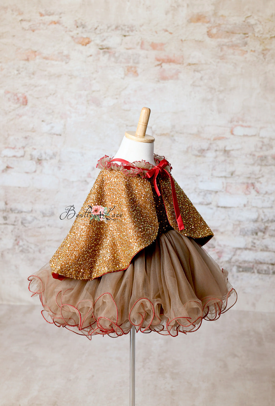 "Ging" Sequin petal and cape - Editorial Dress, Couture Gown, Special Occasion Dress