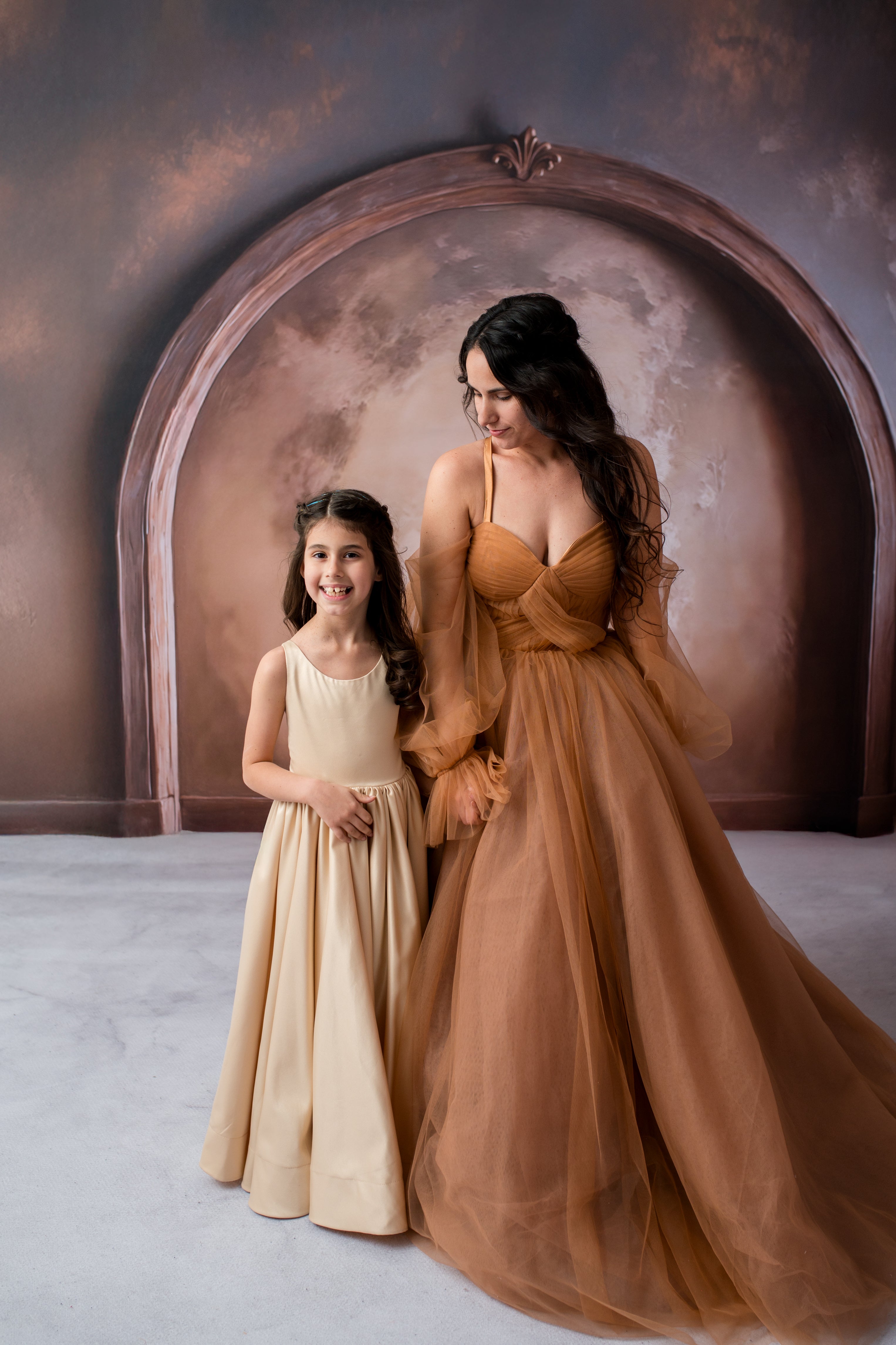 Fine art photography gown rental with soft layered tulle and elegant movement