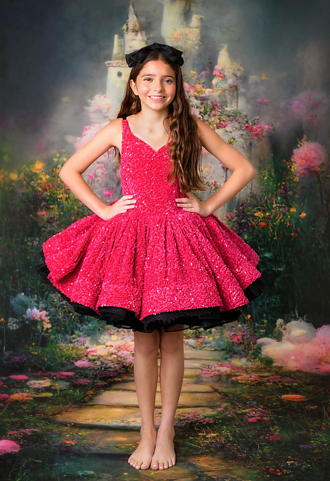 Barbie inspired short dress, photography dresses, dream dress sessions, dress rentals, baby dream backdrops, castle drop