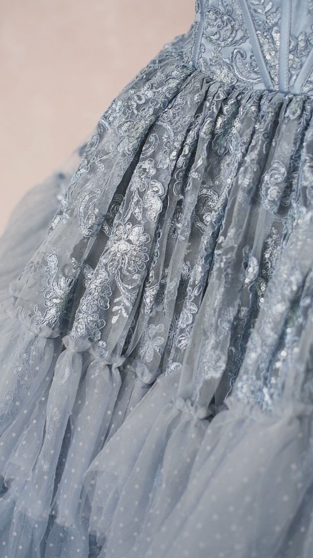 Enchanted Sky couture gown in layered tulle – custom design option