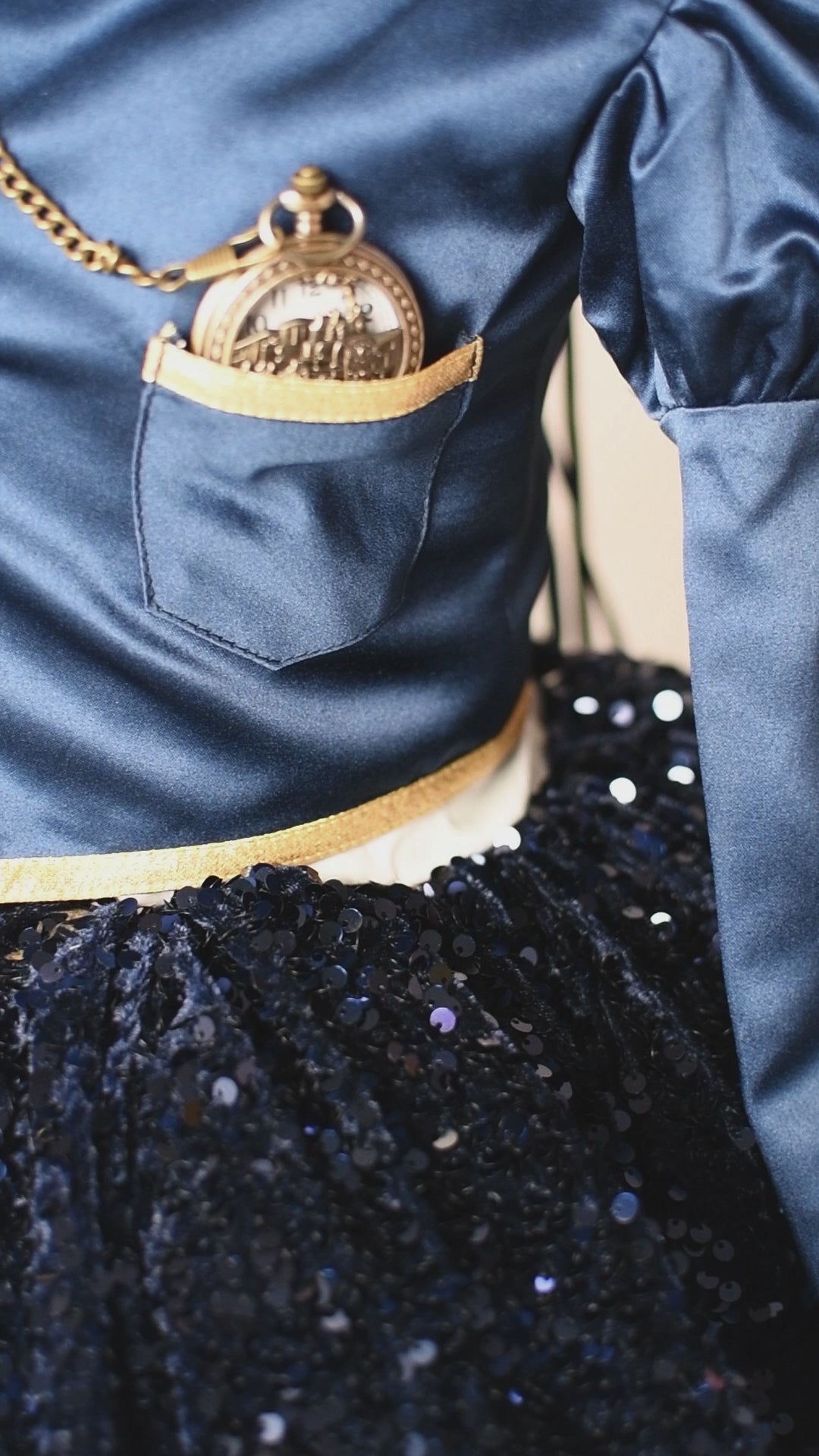 Luxury conductor-inspired holiday gown for photography sessions