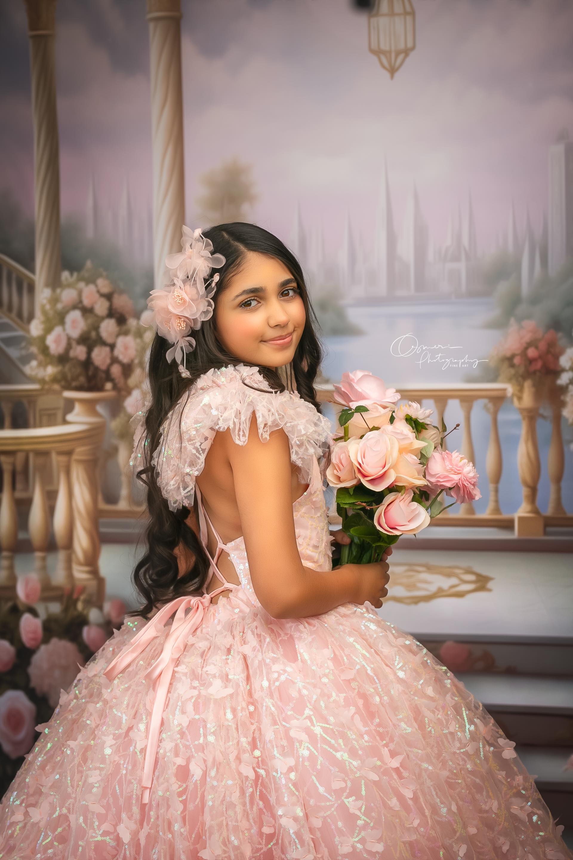 "Blossom Soiree" in pink Floor Length Dress ( 9 Year - Petite 10 Year)