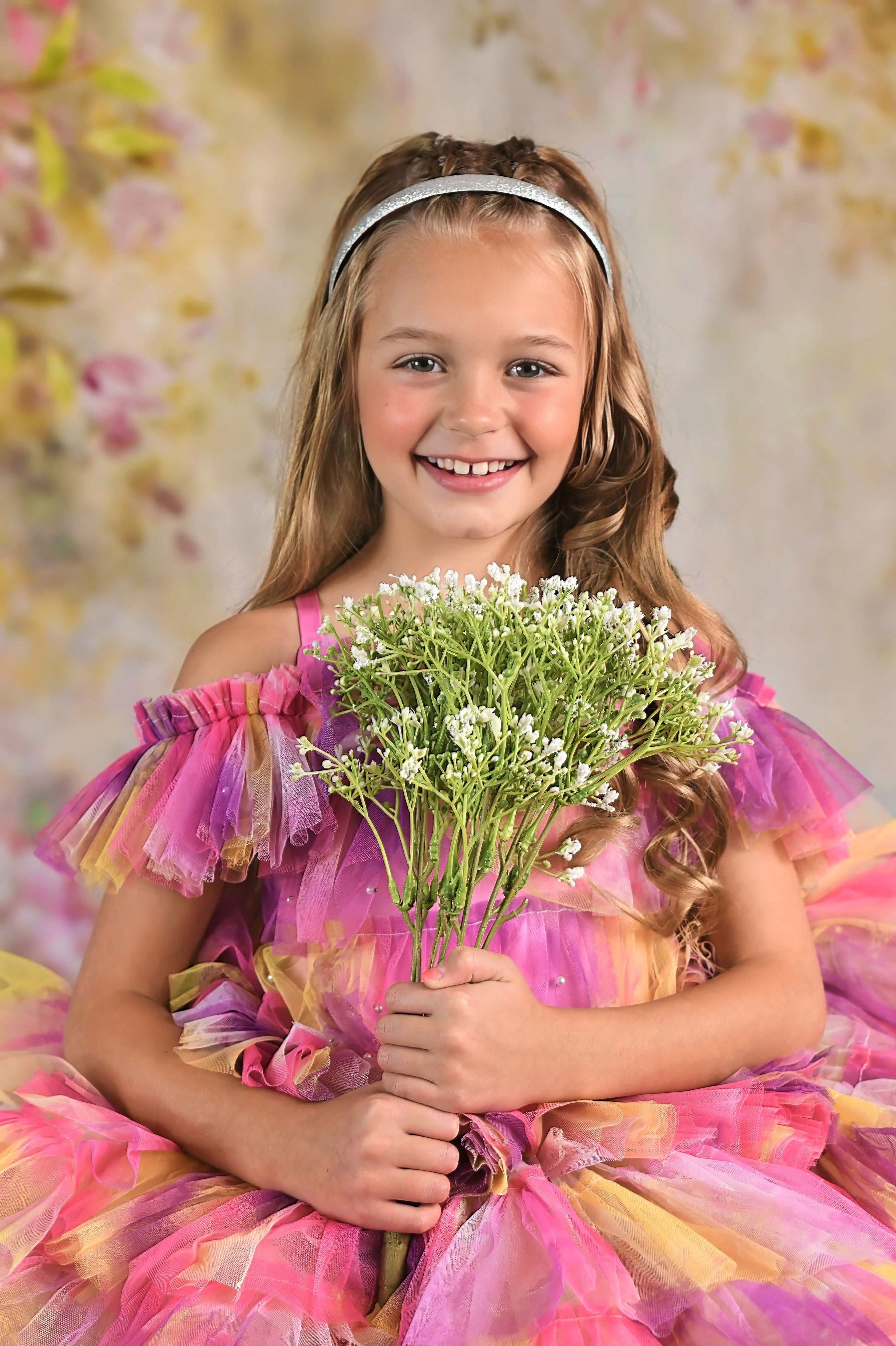 "Sunset Sorbet" petal Length Dress ( 6 Year - Petite 7 Year)-