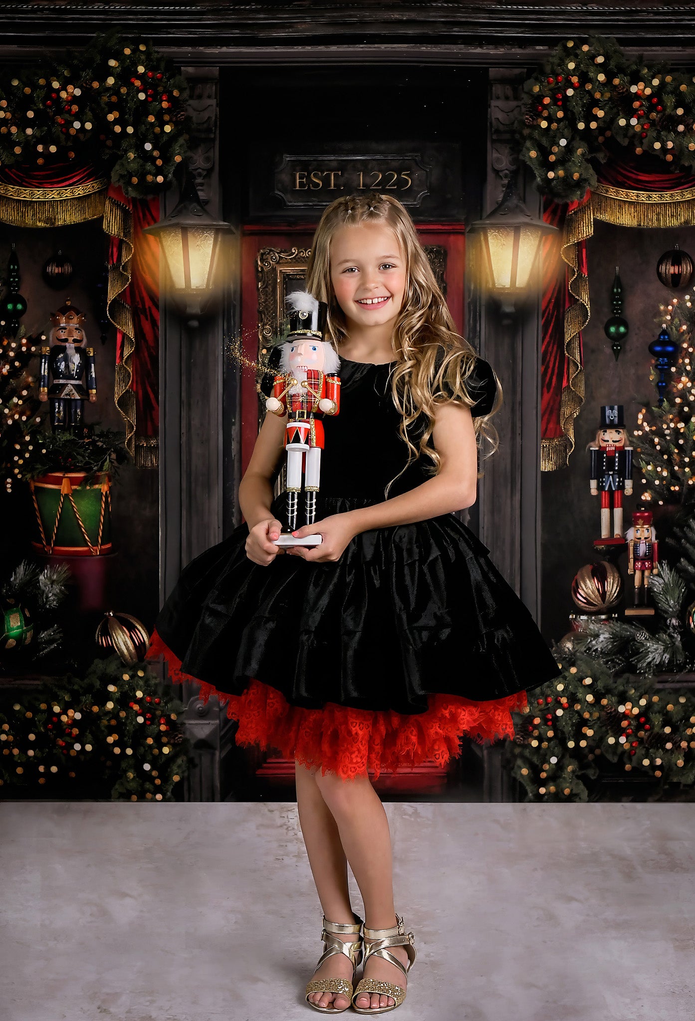 NEW Couture gown set "Sammy" - petal length dress + 3 short tulle lace skirts ( 5 Year - 7 Year)