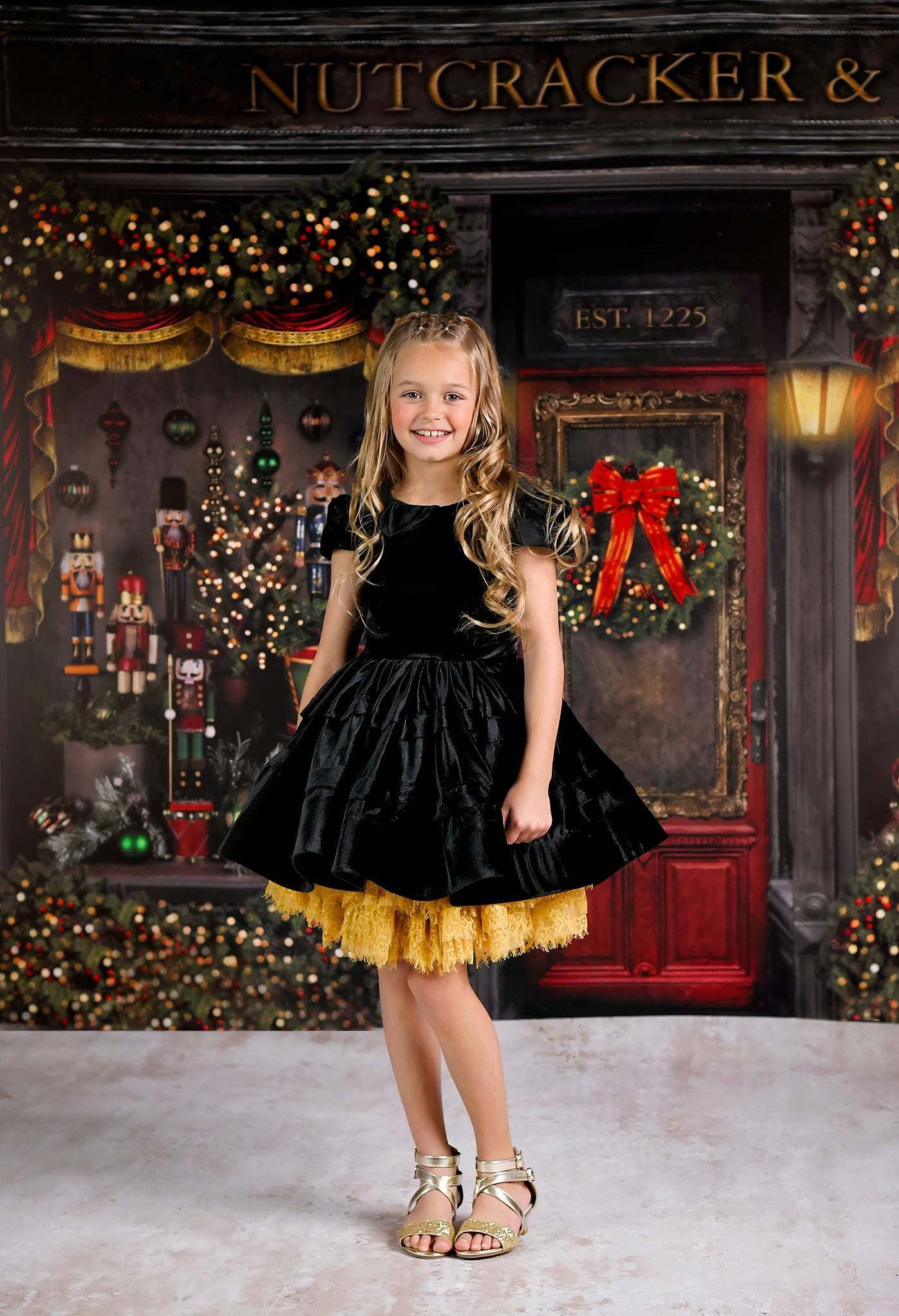 NEW Couture gown set "Sammy" - petal length dress + 3 short tulle lace skirts ( 5 Year - 7 Year)