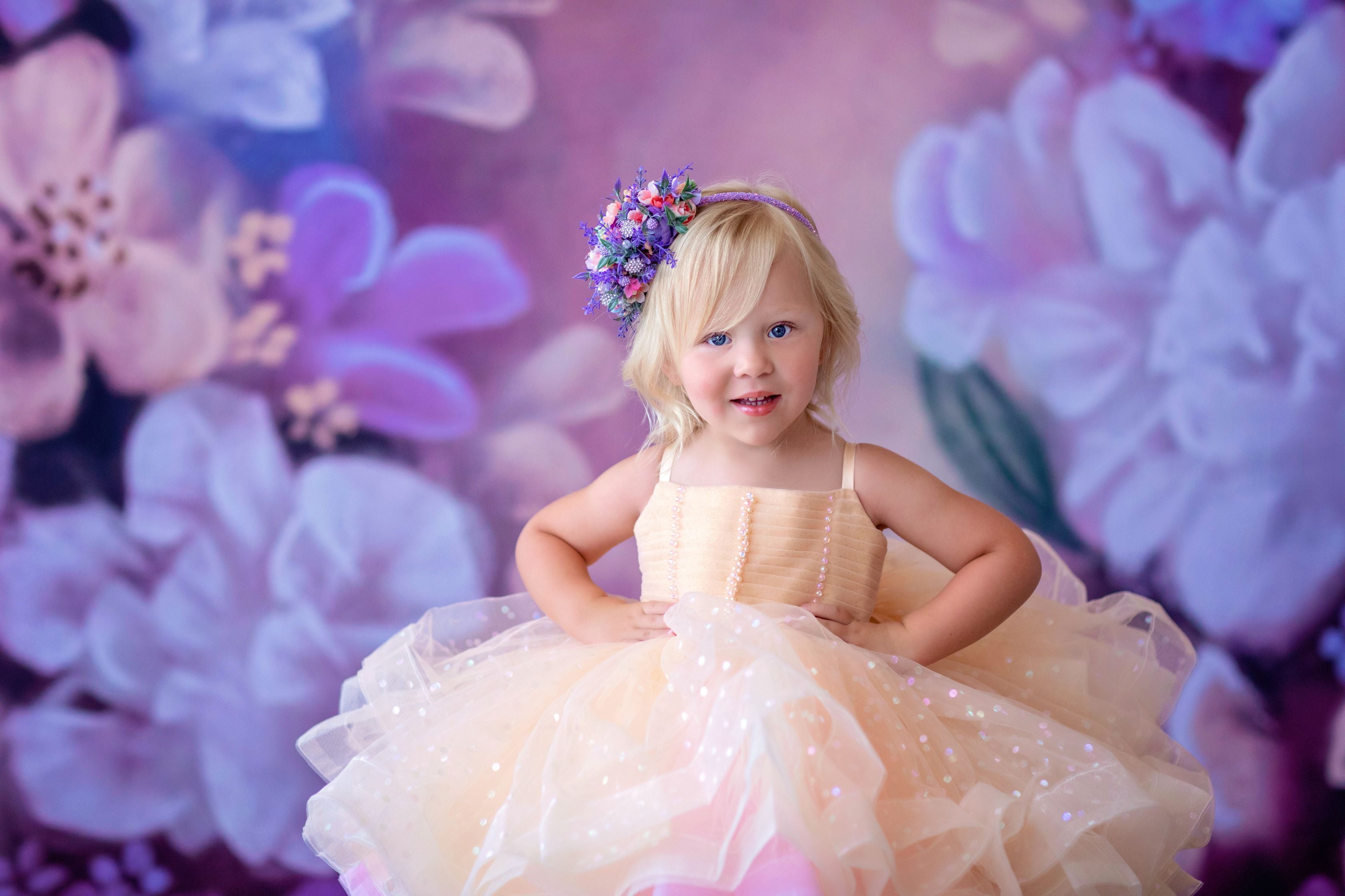 Petal Champagne Confetti- Short Length Dress (2 Year-Petite 5 Year)