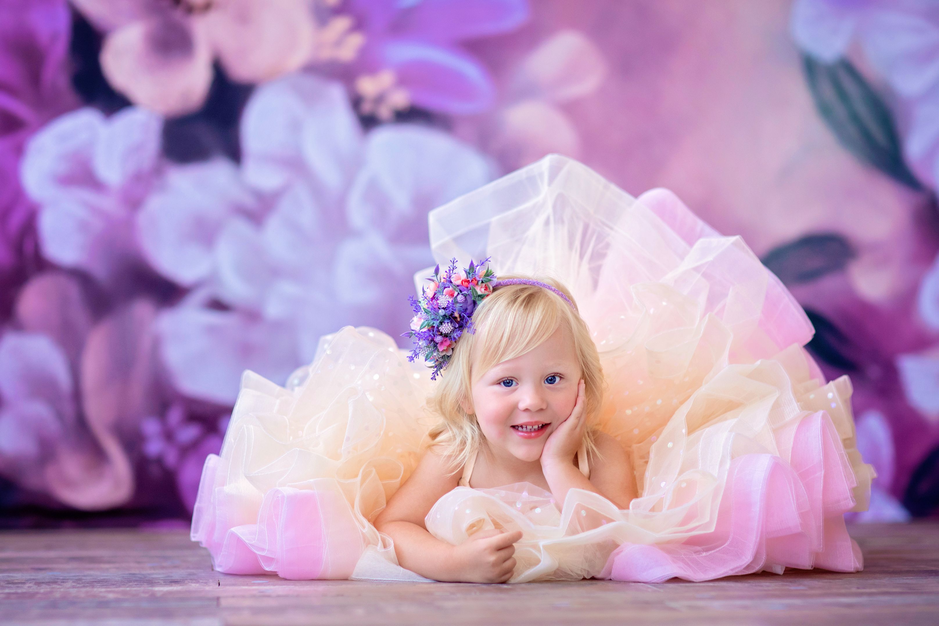 Petal Champagne Confetti- Short Length Dress (2 Year-Petite 5 Year)