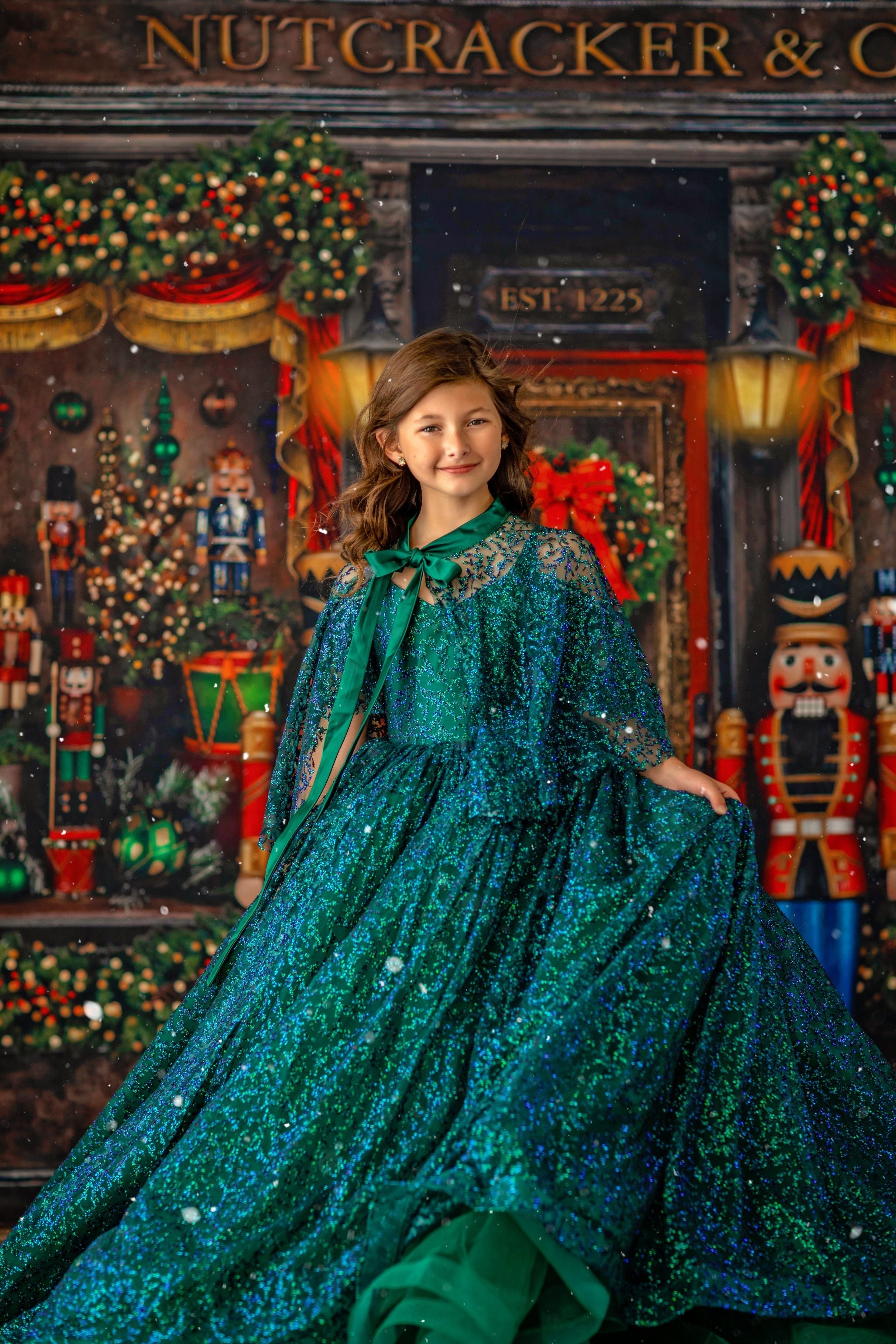 "Evergreen" -Floor Long - Editorial Dress, Couture Gown, Special Occasion Dress