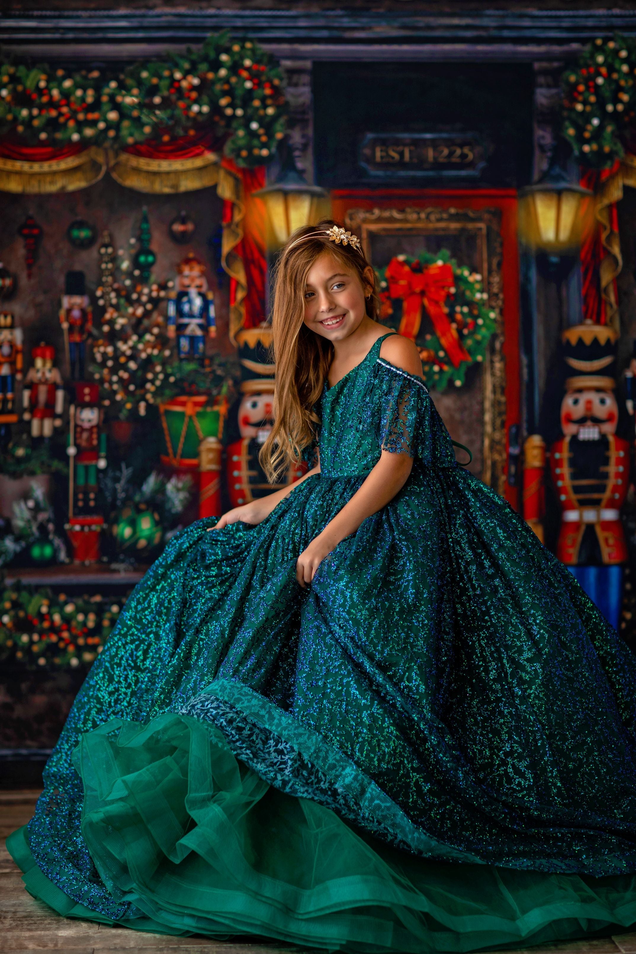 "Evergreen" -Floor Long - Editorial Dress, Couture Gown, Special Occasion Dress