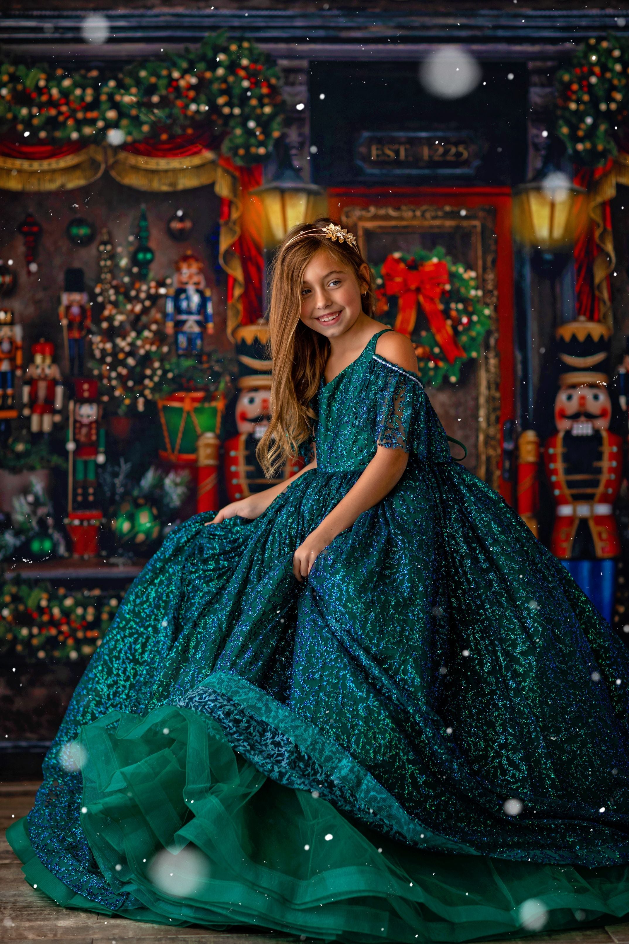 "Evergreen" -Floor Long - Editorial Dress, Couture Gown, Special Occasion Dress
