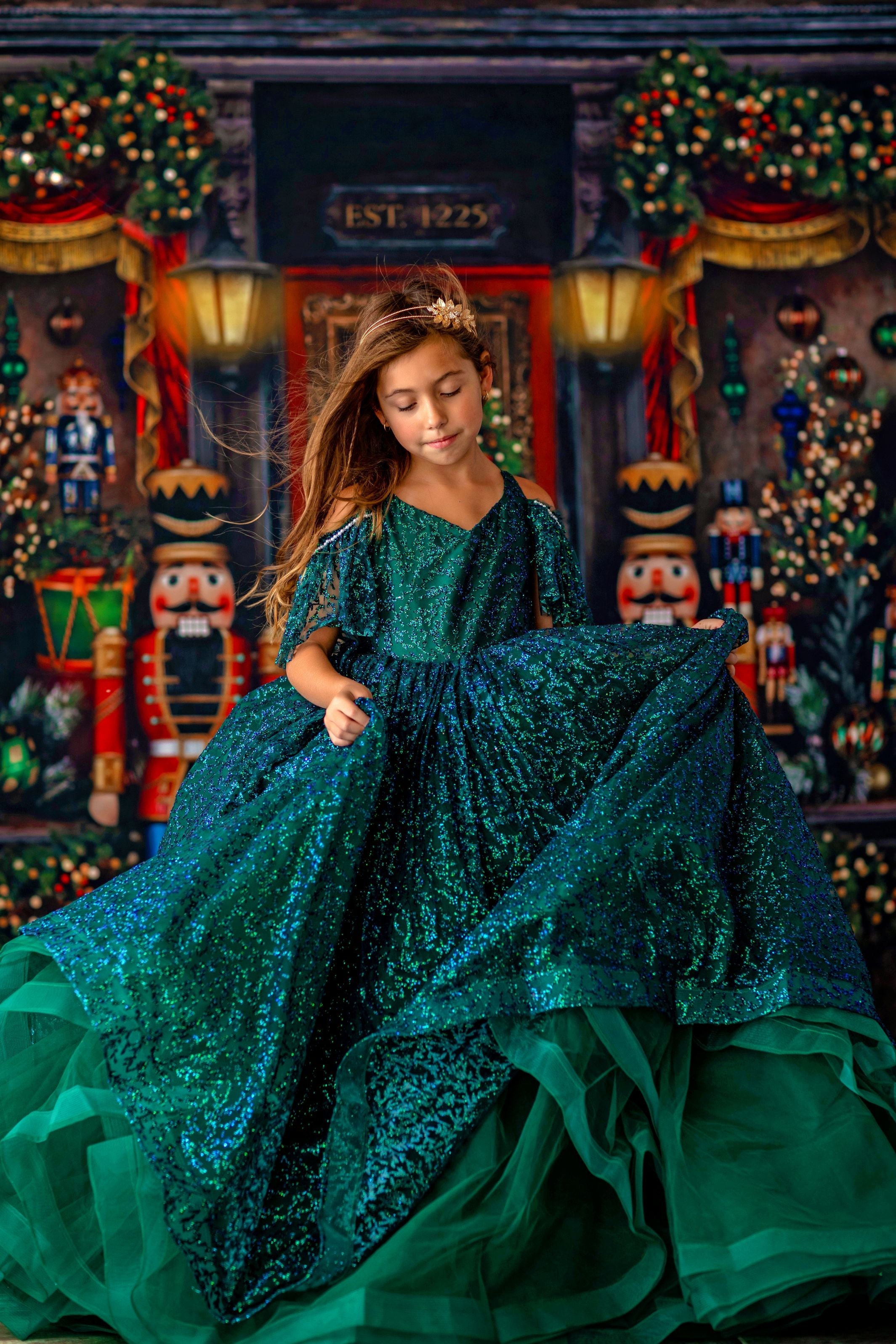 "Evergreen" -Floor Long - Editorial Dress, Couture Gown, Special Occasion Dress