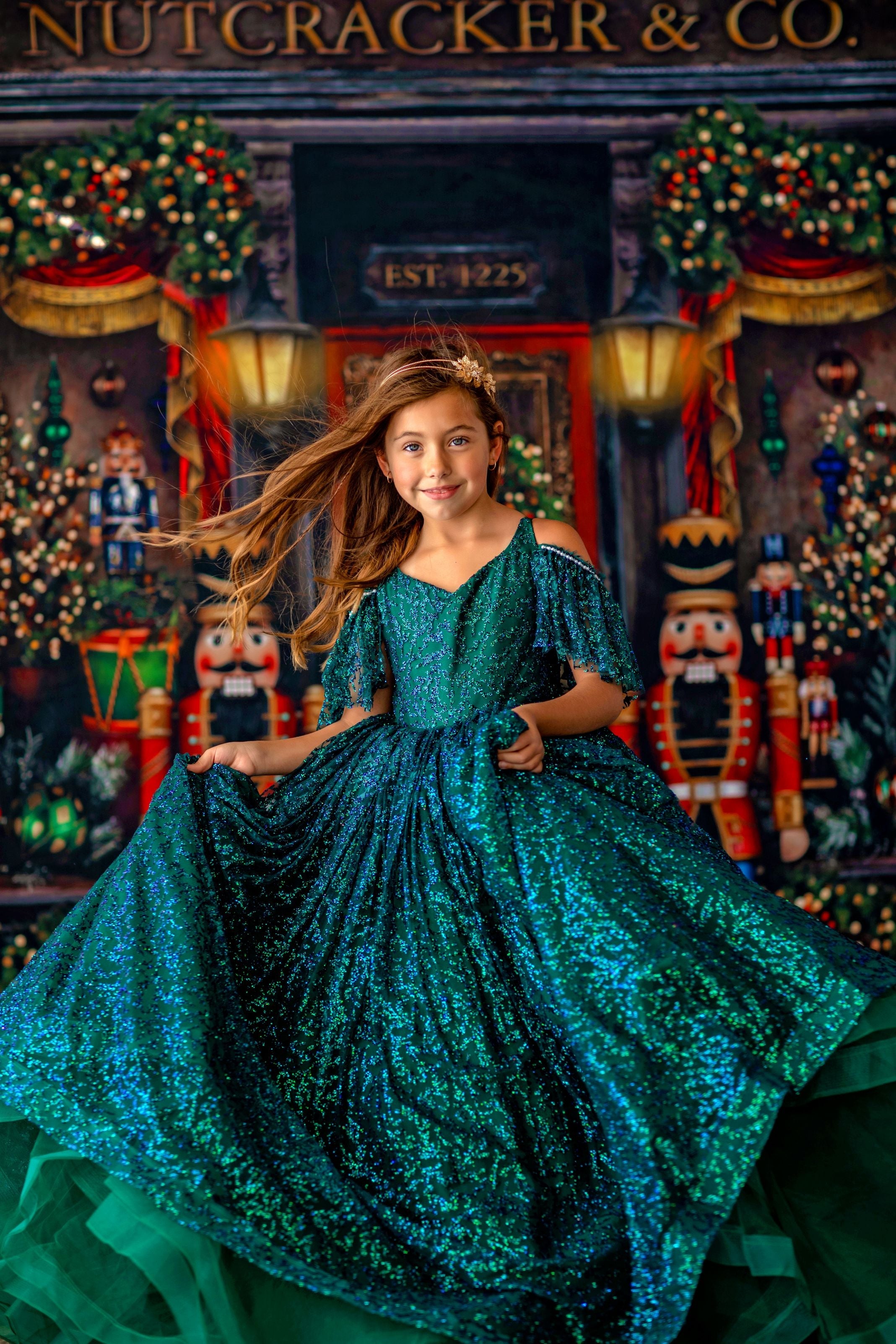 "Evergreen" -Floor Long - Editorial Dress, Couture Gown, Special Occasion Dress