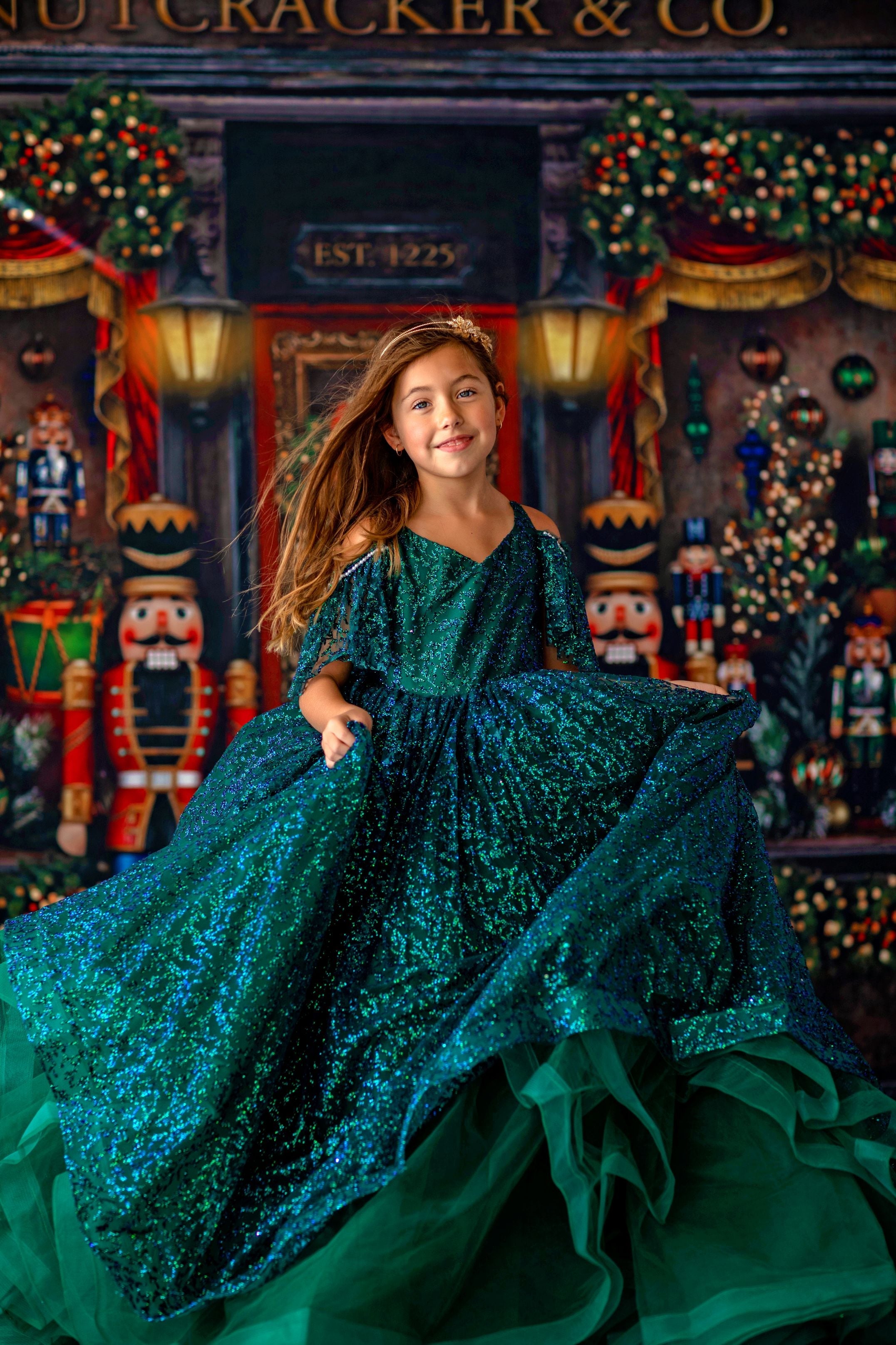 "Evergreen" -Floor Long - Editorial Dress, Couture Gown, Special Occasion Dress