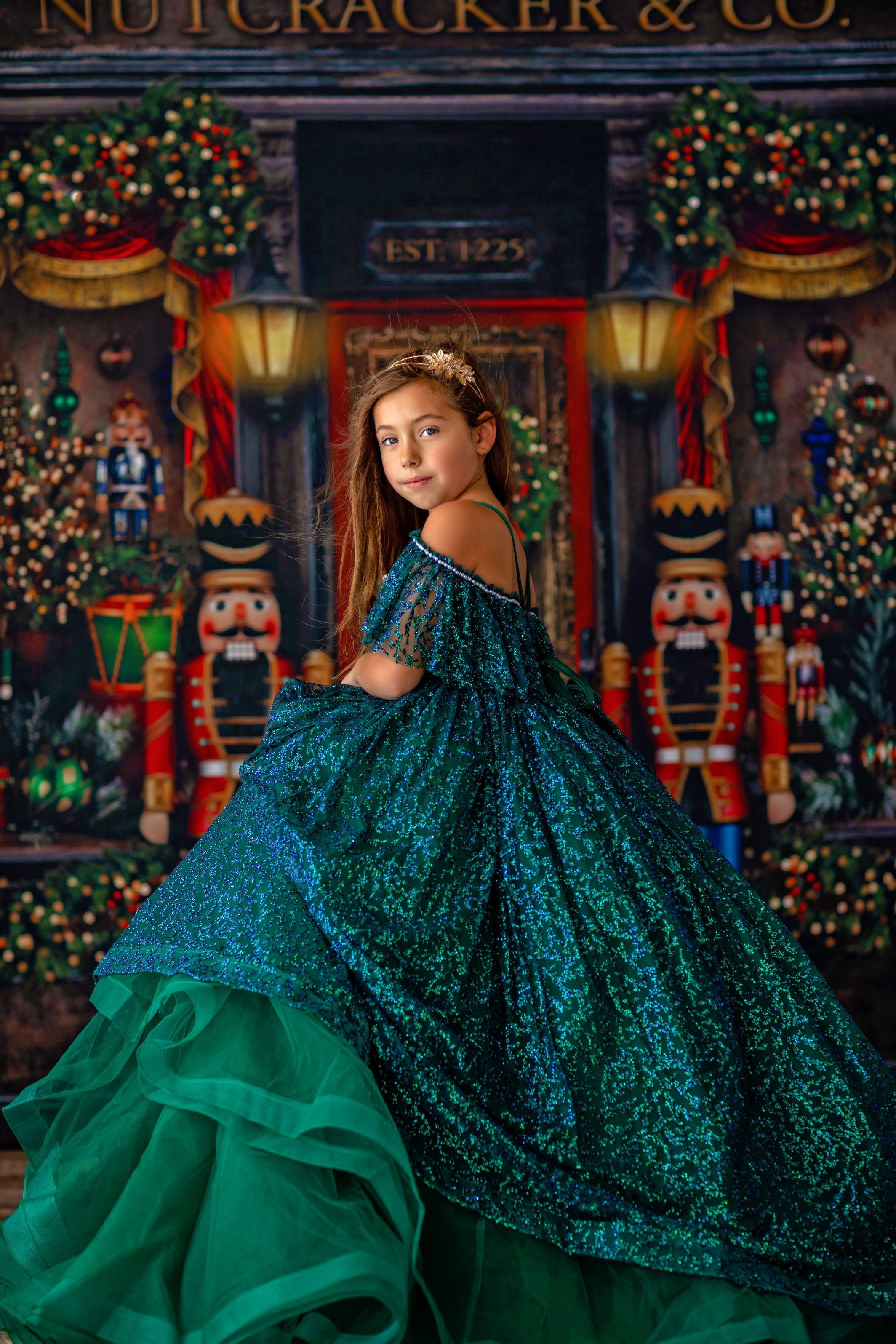 "Evergreen" -Floor Long - Editorial Dress, Couture Gown, Special Occasion Dress