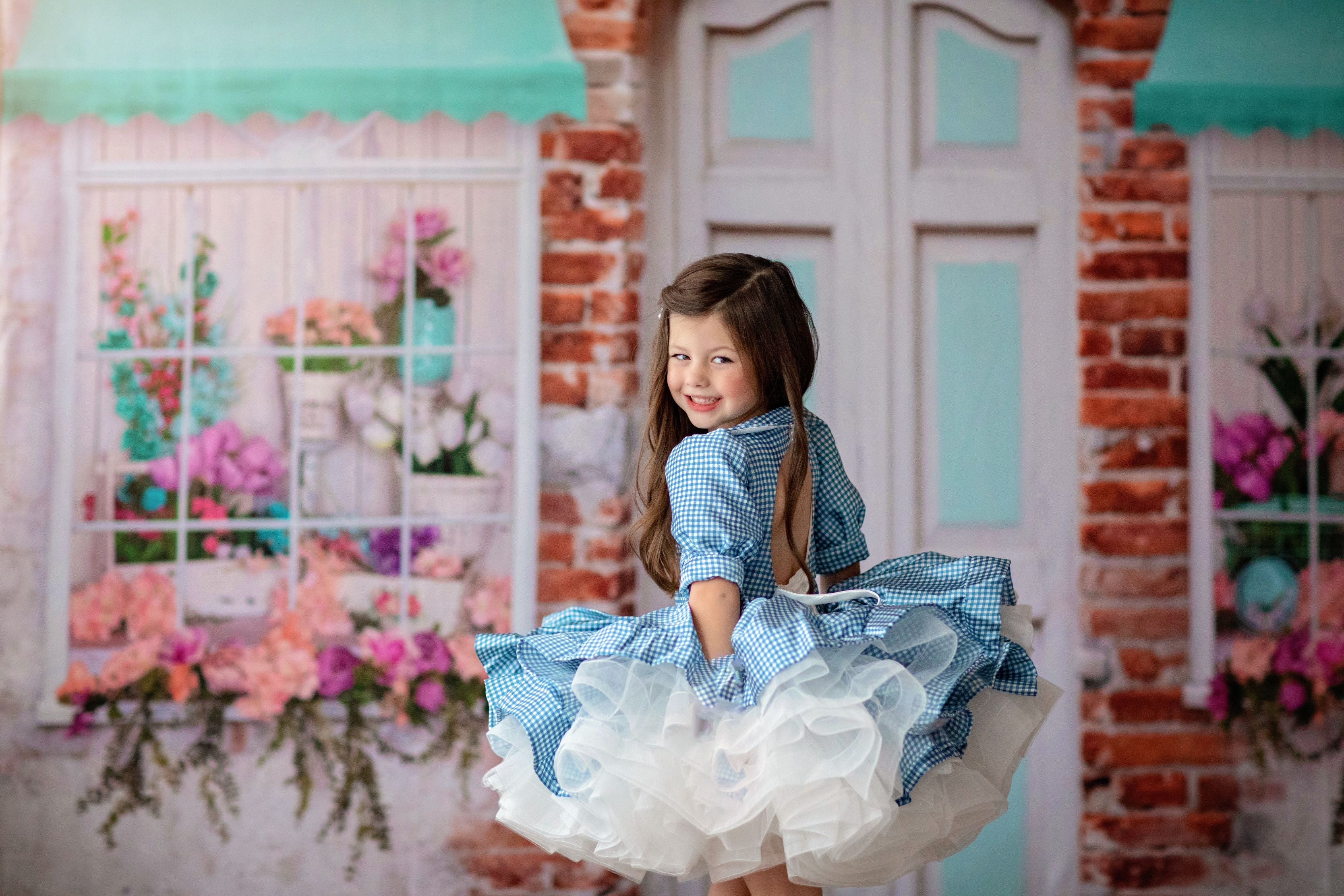 "Dorothy Blue" - Petal Length Dress - ( 3 Year - Petite 5 Year)