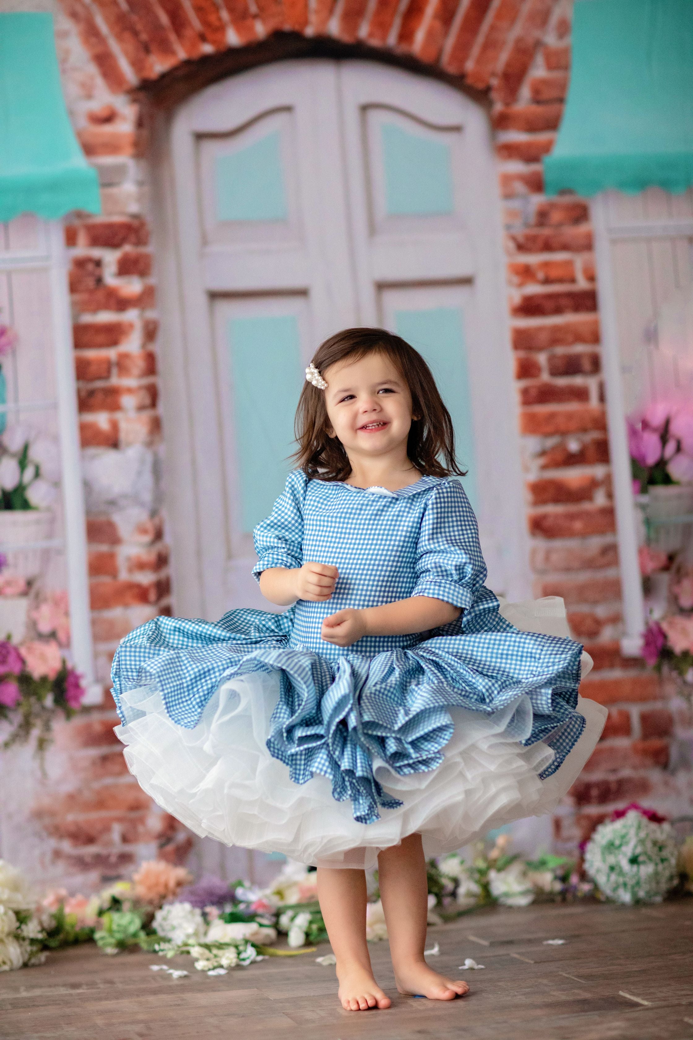 "Dorothy Blue" - Petal Length Dress - ( 3 Year - Petite 5 Year)