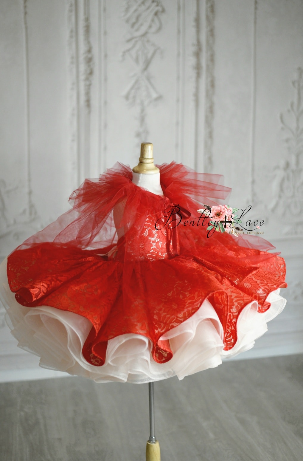 "Shelby" in Red- Petal Length Dress (4 Year-Petite 5 Year)