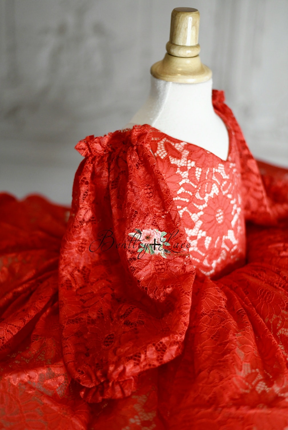 "Shelby" in Red- Petal Length Dress (4 Year-Petite 5 Year)