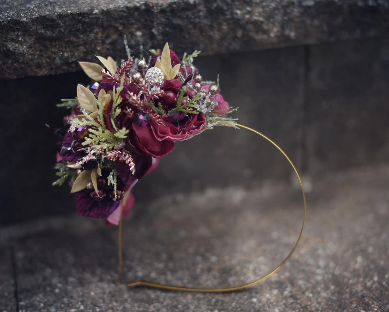 Shades of Burgundy Couture Headband