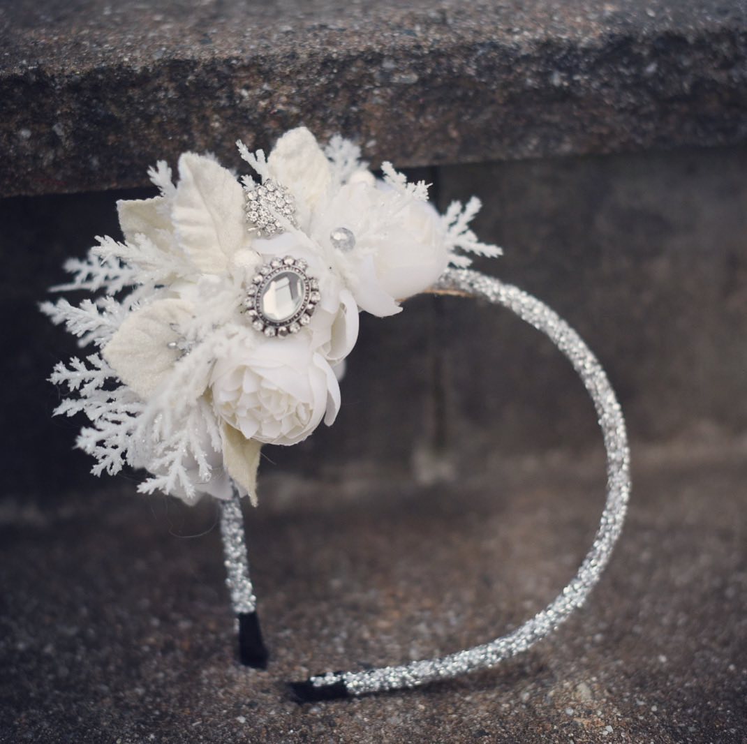 New White Shimmy Headband