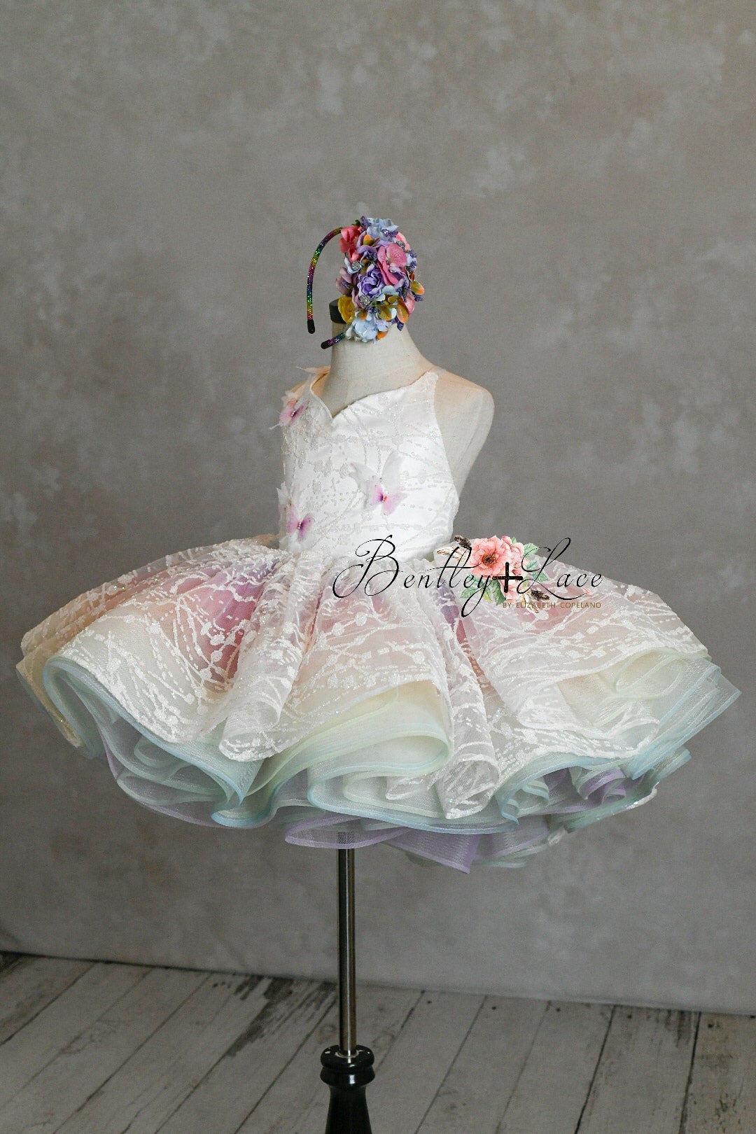 "Unicorns & Rainbows" - Petal Short Length Dress ( 4 Year - Petite 5 Year)