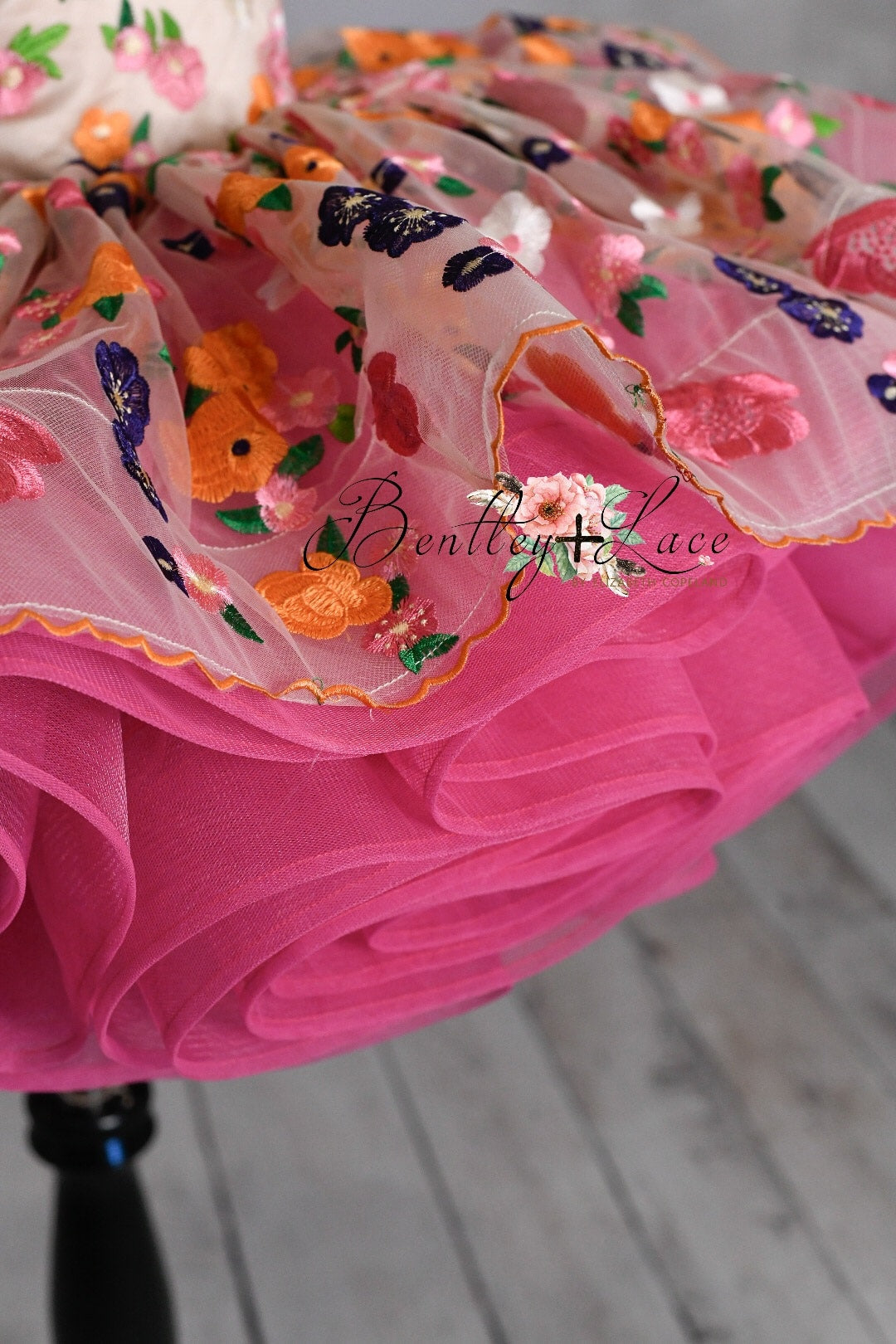 retired rental EUC "Enchanted" -  Petal Length Dress Bold Pink Skirt ( 4 Year - Petite 5 Year)