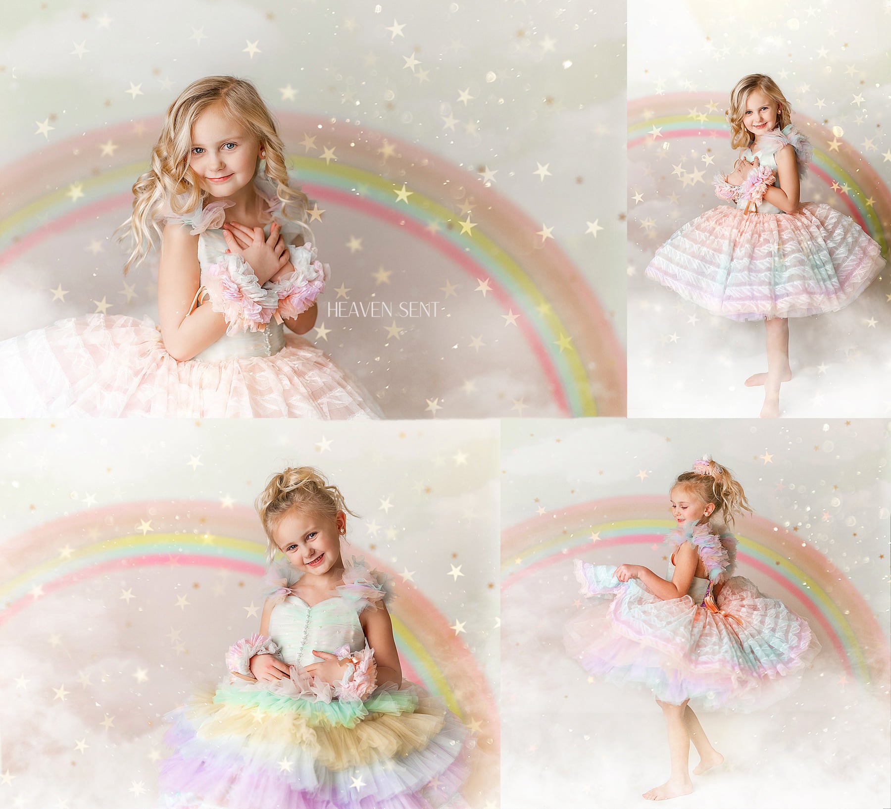 LEILA "Ruffled Rainbow" -   Petal Dress ( 6 Year - Petite 7 Year)