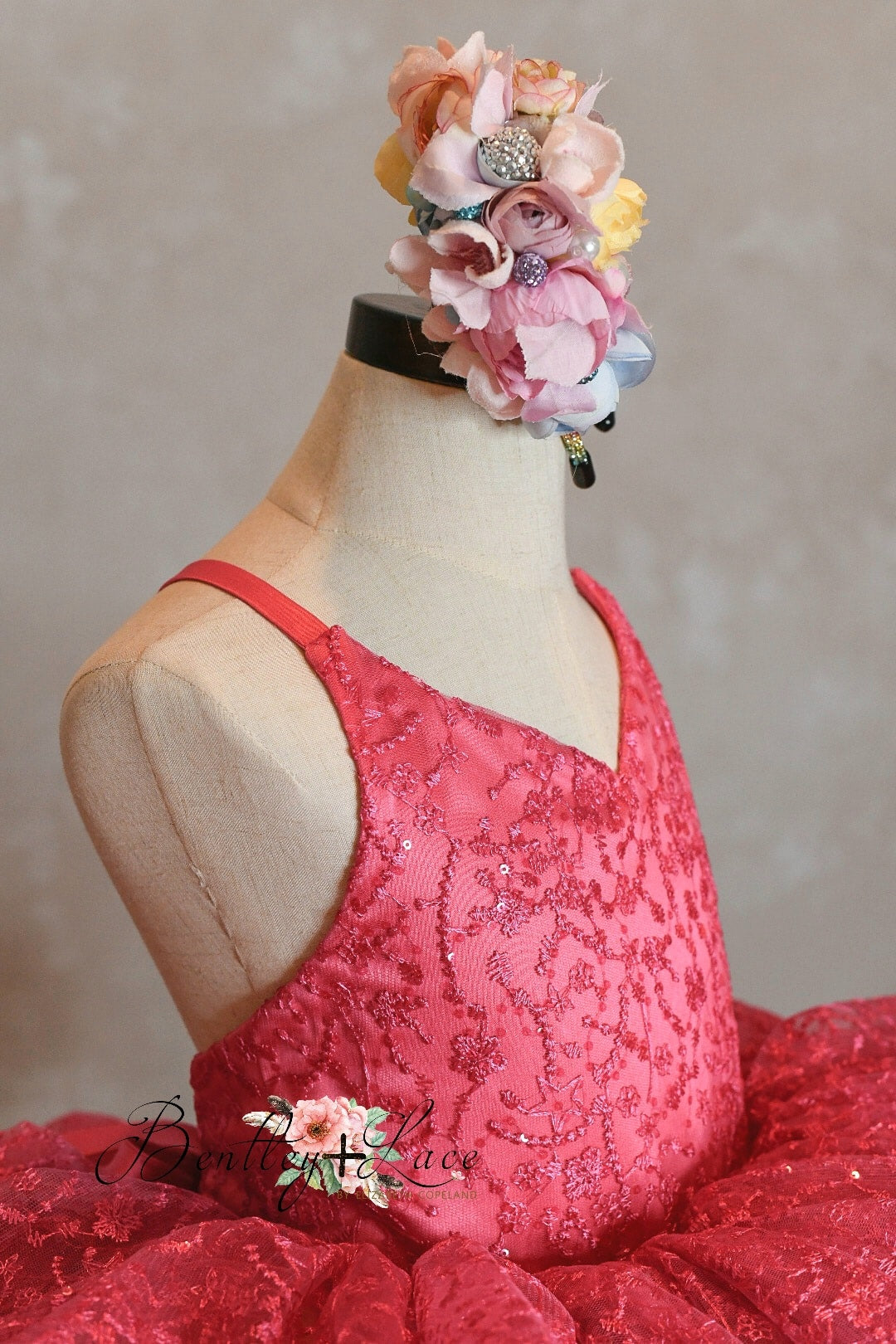 RETIRED RENTAL EUC "Somewhere over the Rainbow" -  Bold Pink - Petal Short Length Dress ( 6 Year - Petite 7 Year)