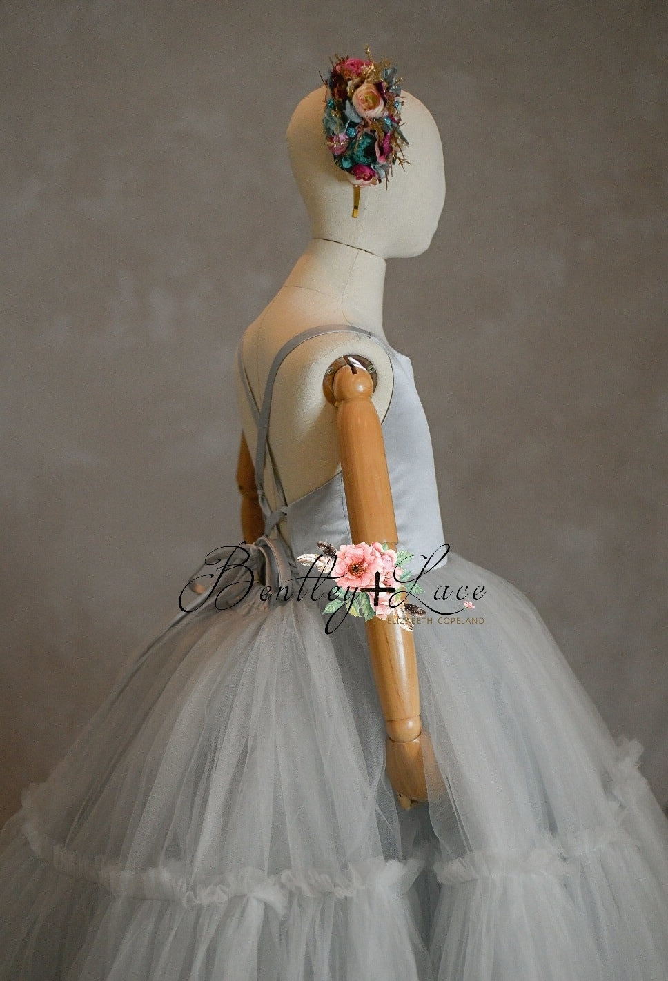 "Frenchie" - Silver Bud- Floor Length ( 7 Year - Petite 9 Year)