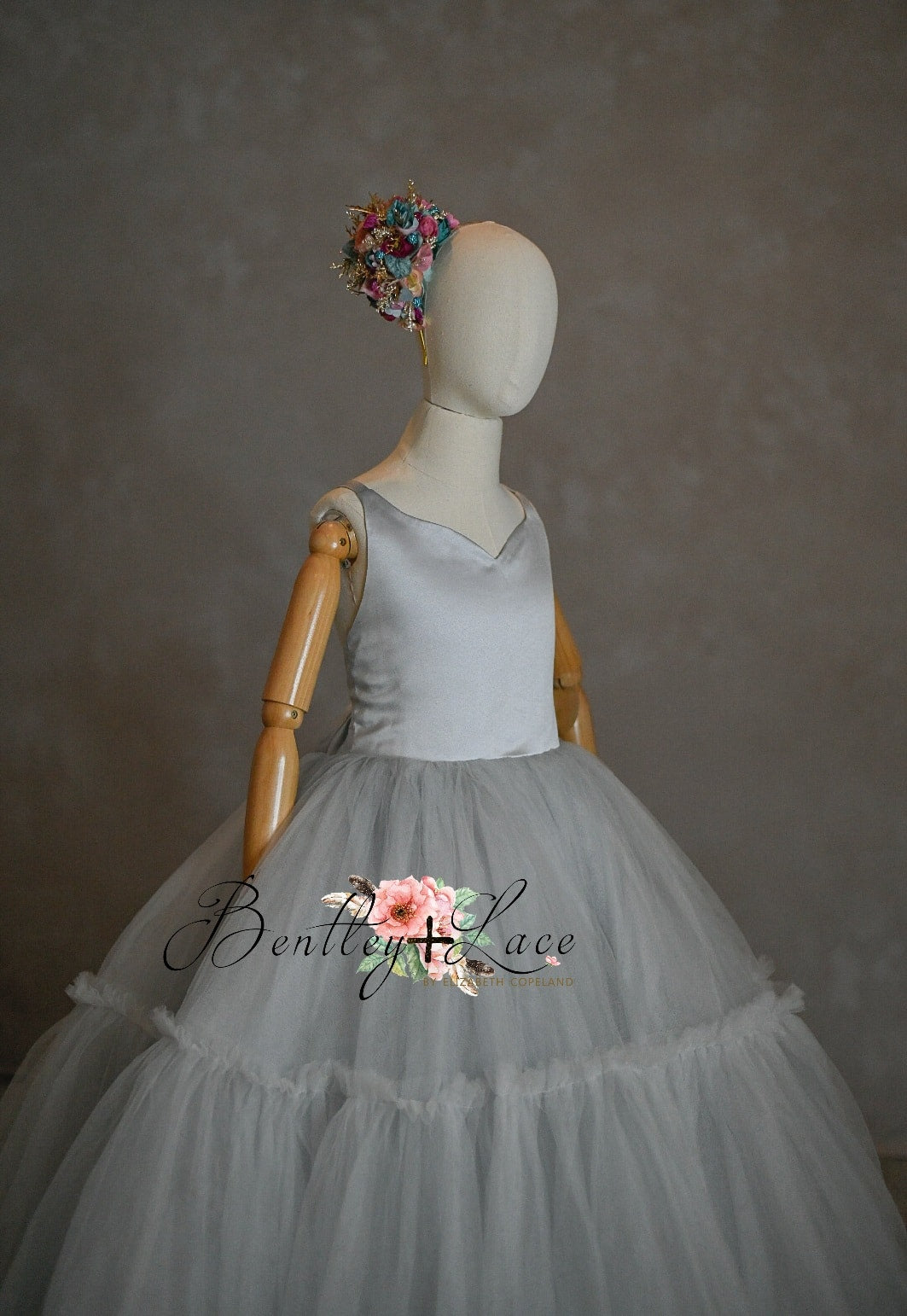"Frenchie" - Silver Bud- Floor Length ( 7 Year - Petite 9 Year)