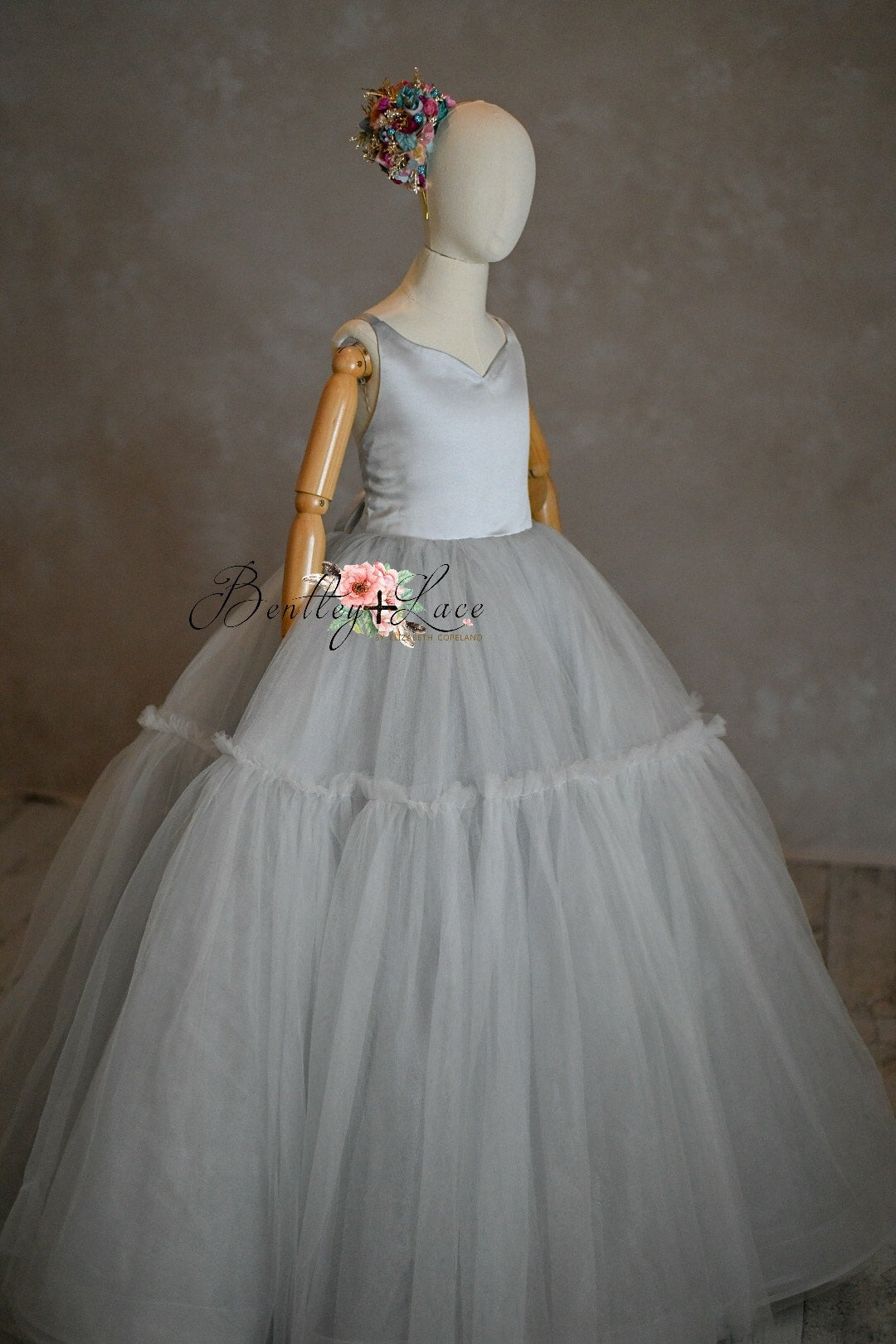"Frenchie" - Silver Bud- Floor Length ( 7 Year - Petite 9 Year)