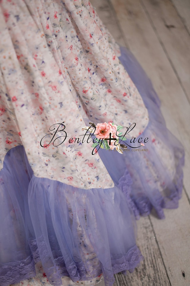 Mayfair- floor length - chiffon floral (5-6 year)