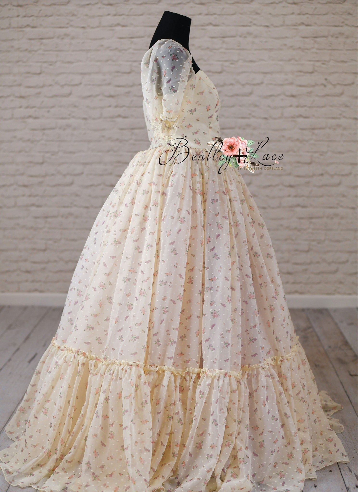 Jardin De Fleurs- floor length - ivory floral (teen- 0-2 adult)