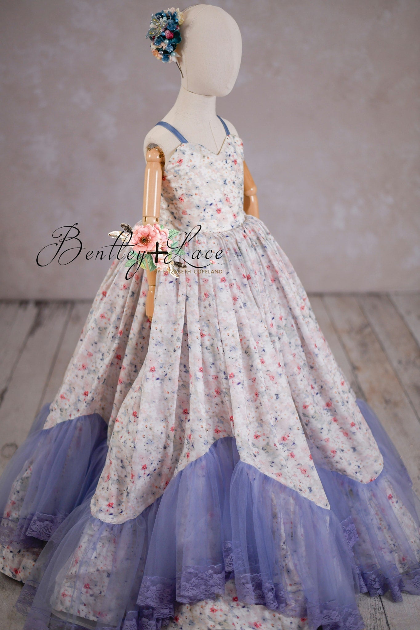 Mayfair- floor length - chiffon floral (5-6 year)