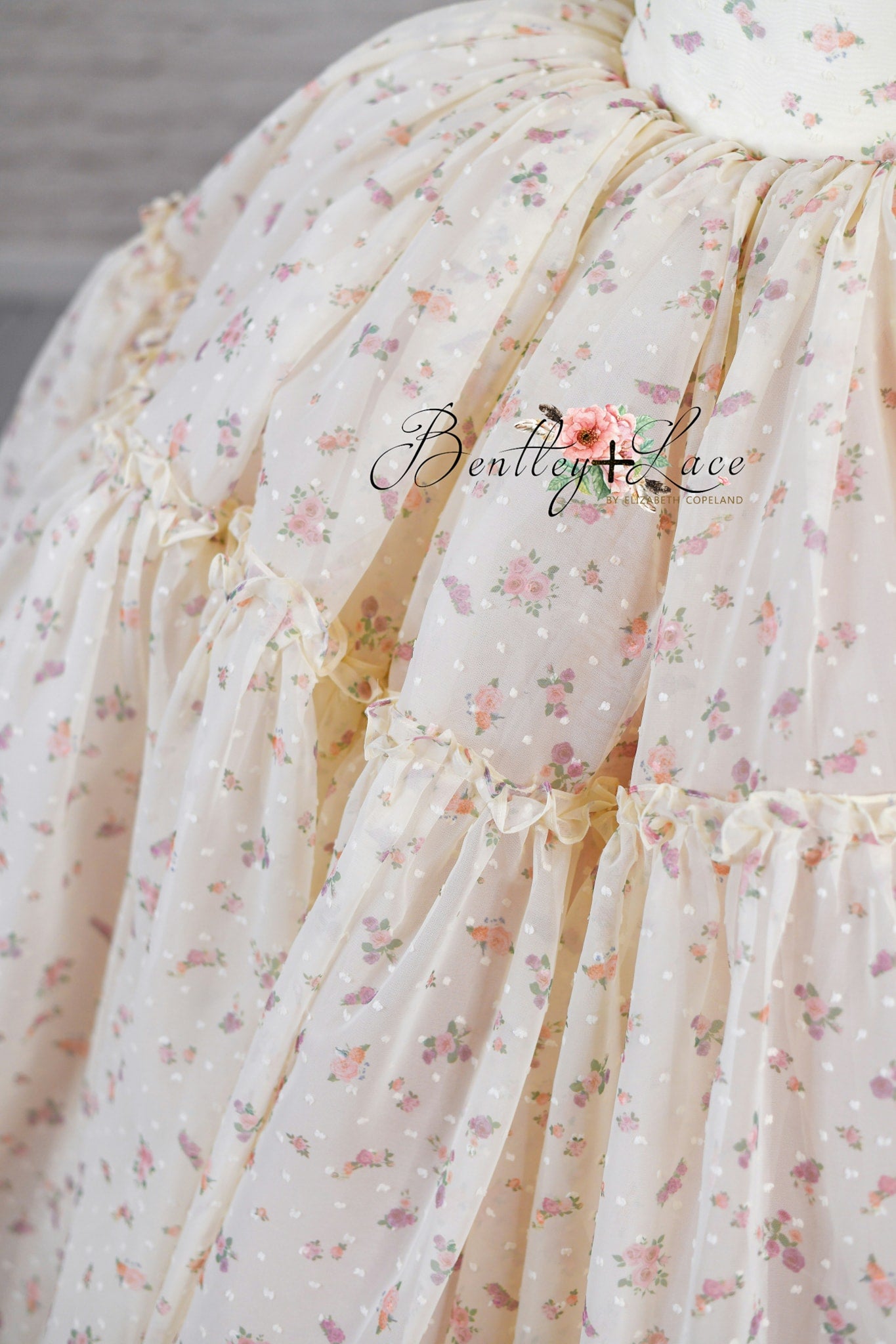 Jardin De Fleurs- floor length - ivory floral (5-6 year)