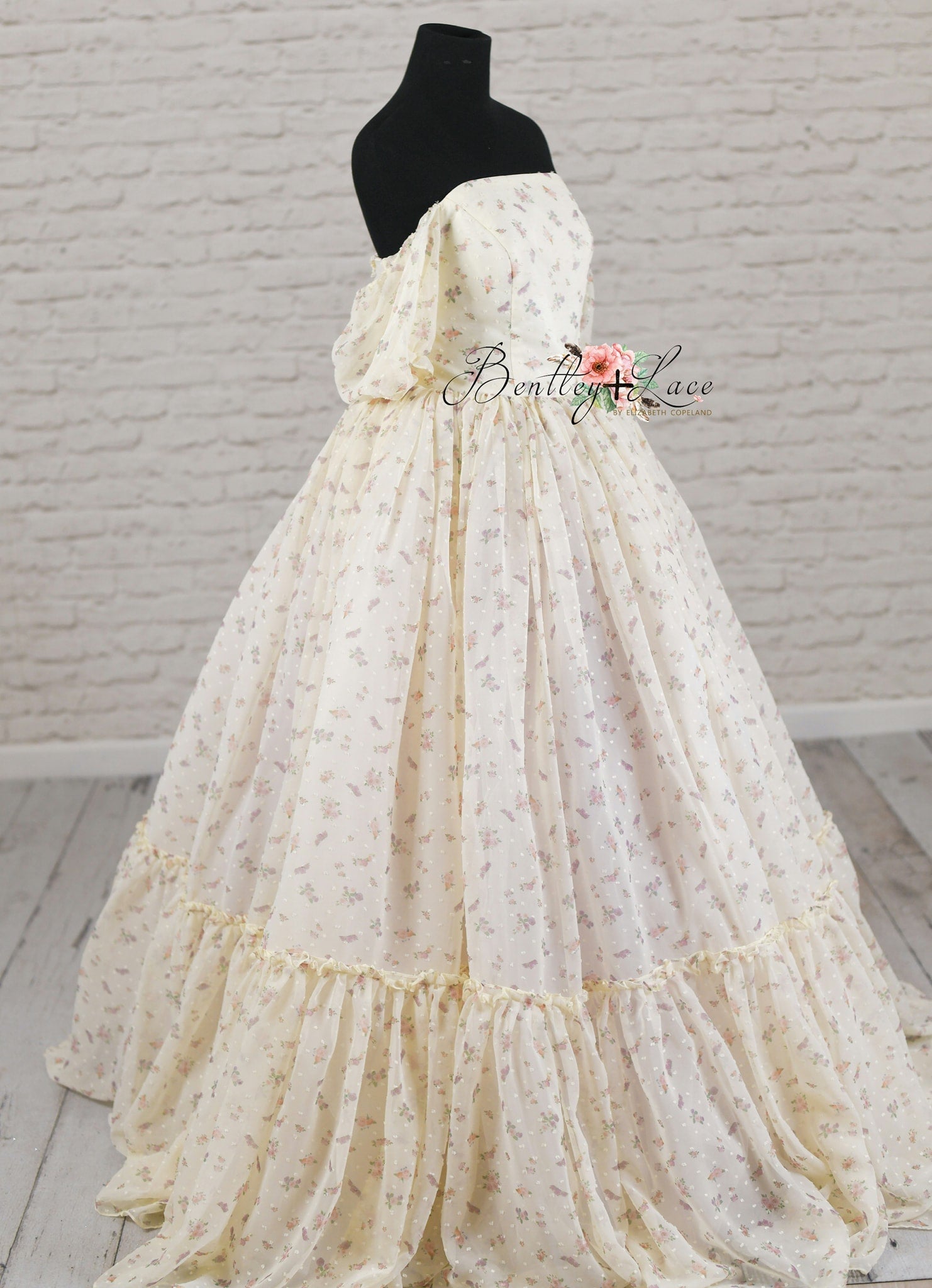 Jardin De Fleurs- floor length - ivory floral (teen- 0-2 adult)