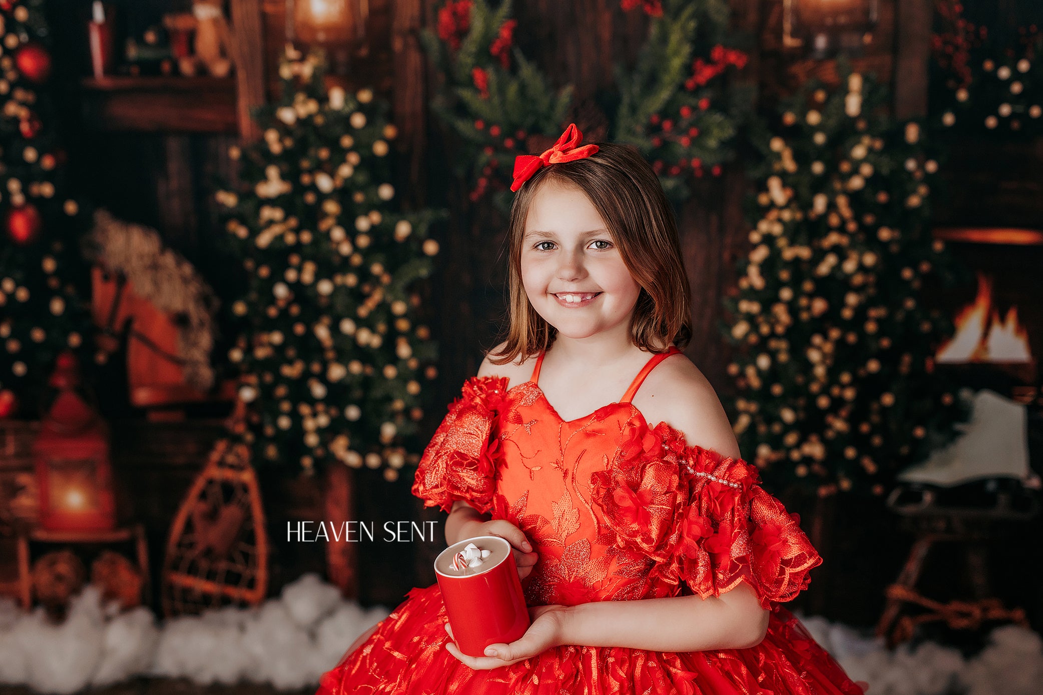 "Samantha" Rose - floor Length Dress with cape- ( 6 Year - Petite 7 Year possible 8)