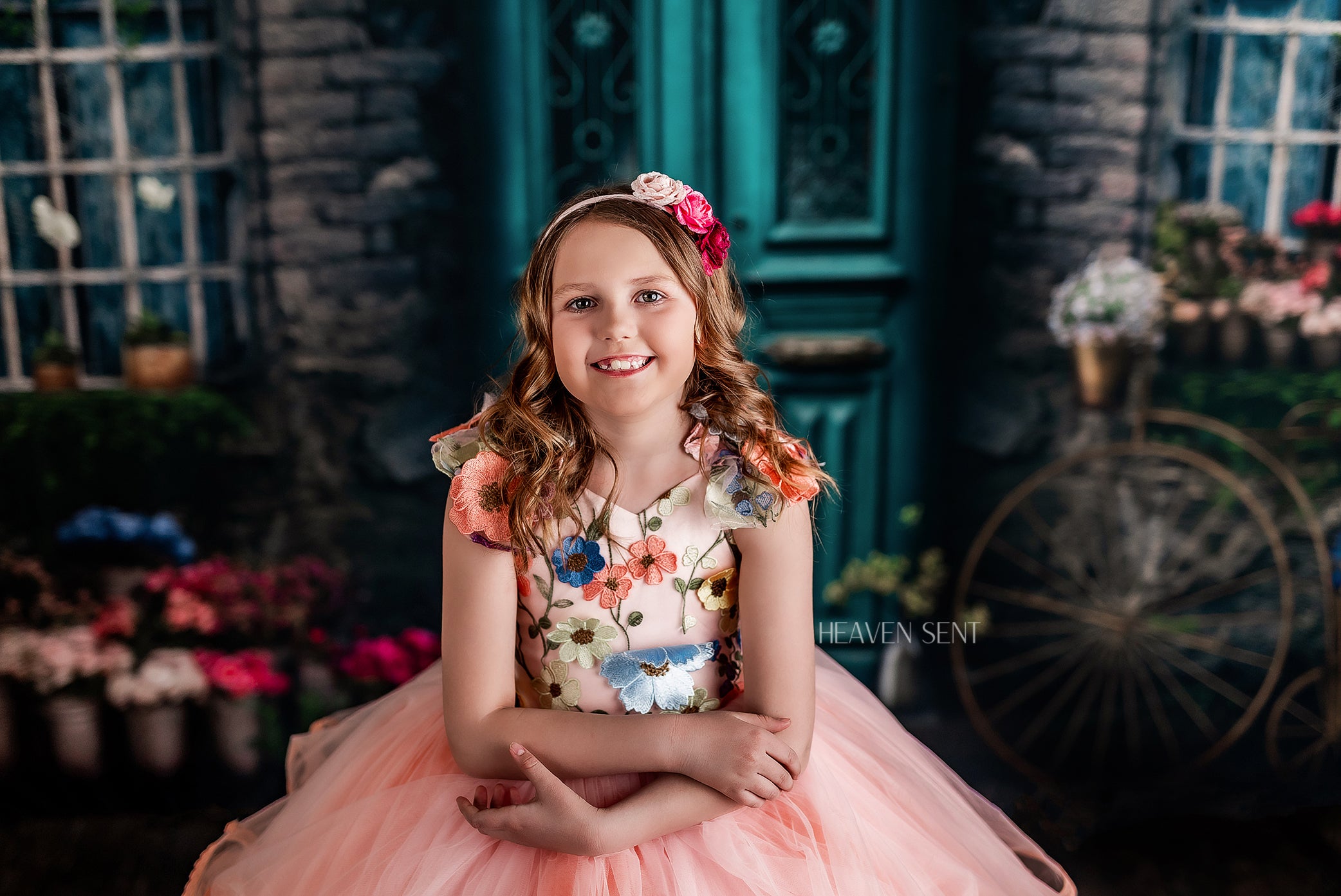 "Taylor" in Coral Peach - Floor Length Dress ( 7 Year - Petite 8 Year)