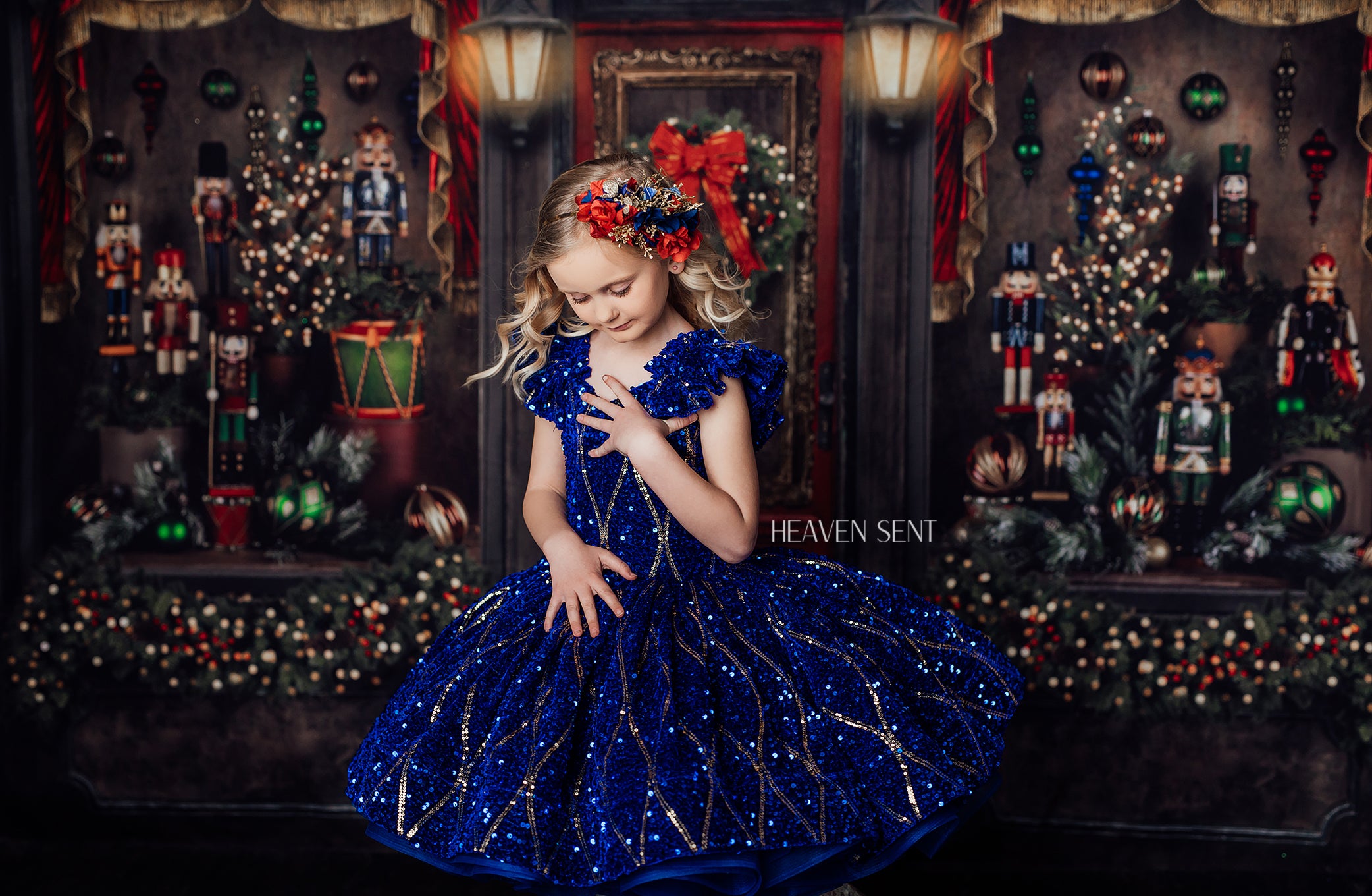 Rts euc "Nutcracker Dance" - Blue Petal Length Dress ( 6 Year - Petite 8 Year)