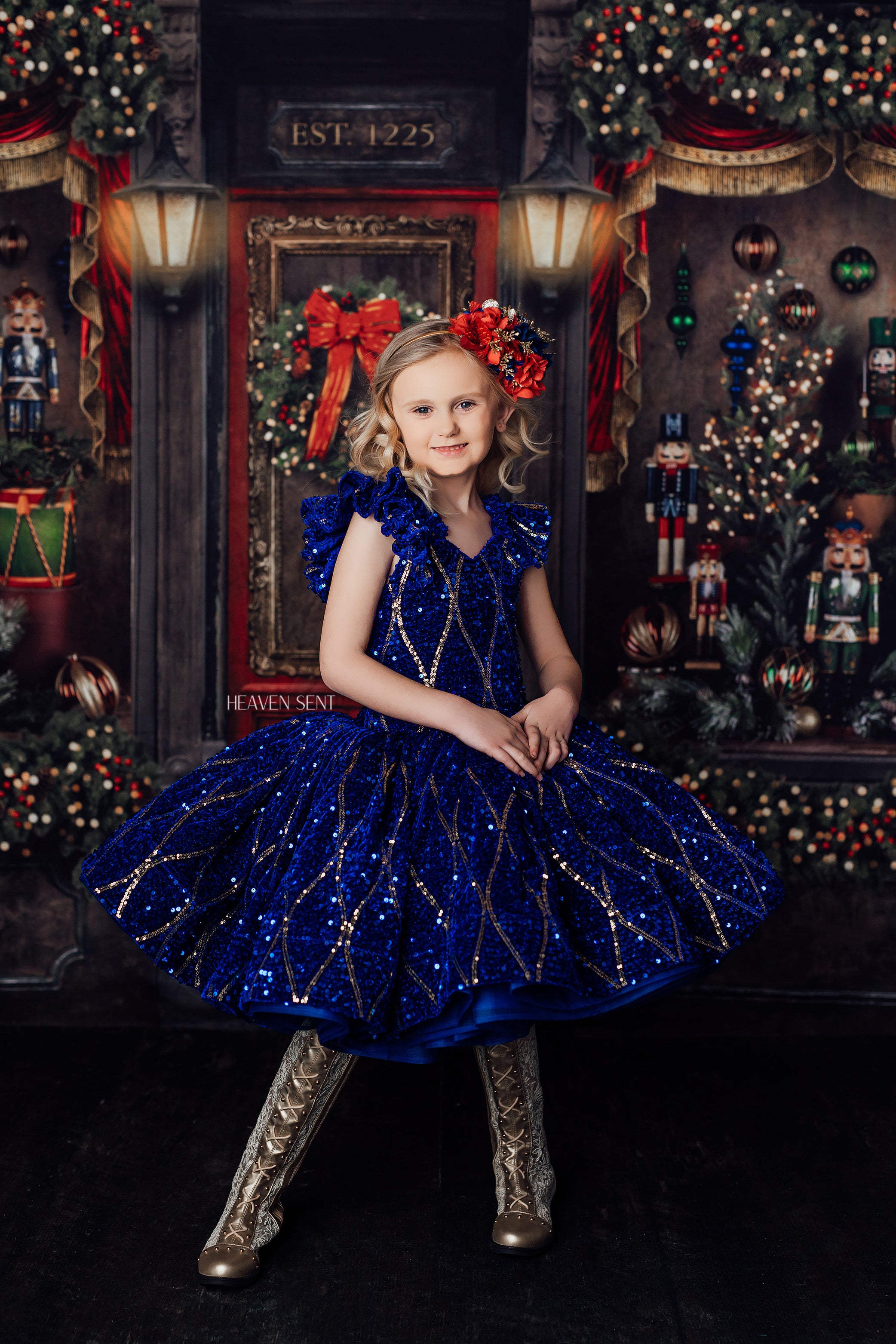 Rts euc "Nutcracker Dance" - Blue Petal Length Dress ( 6 Year - Petite 8 Year)