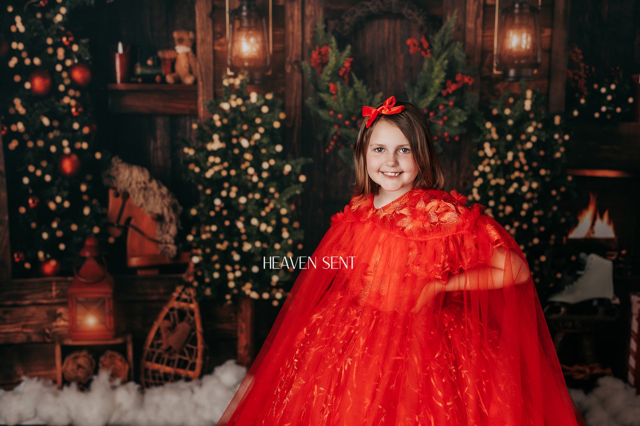 "Samantha" Rose - floor Length Dress with cape- ( 6 Year - Petite 7 Year possible 8)