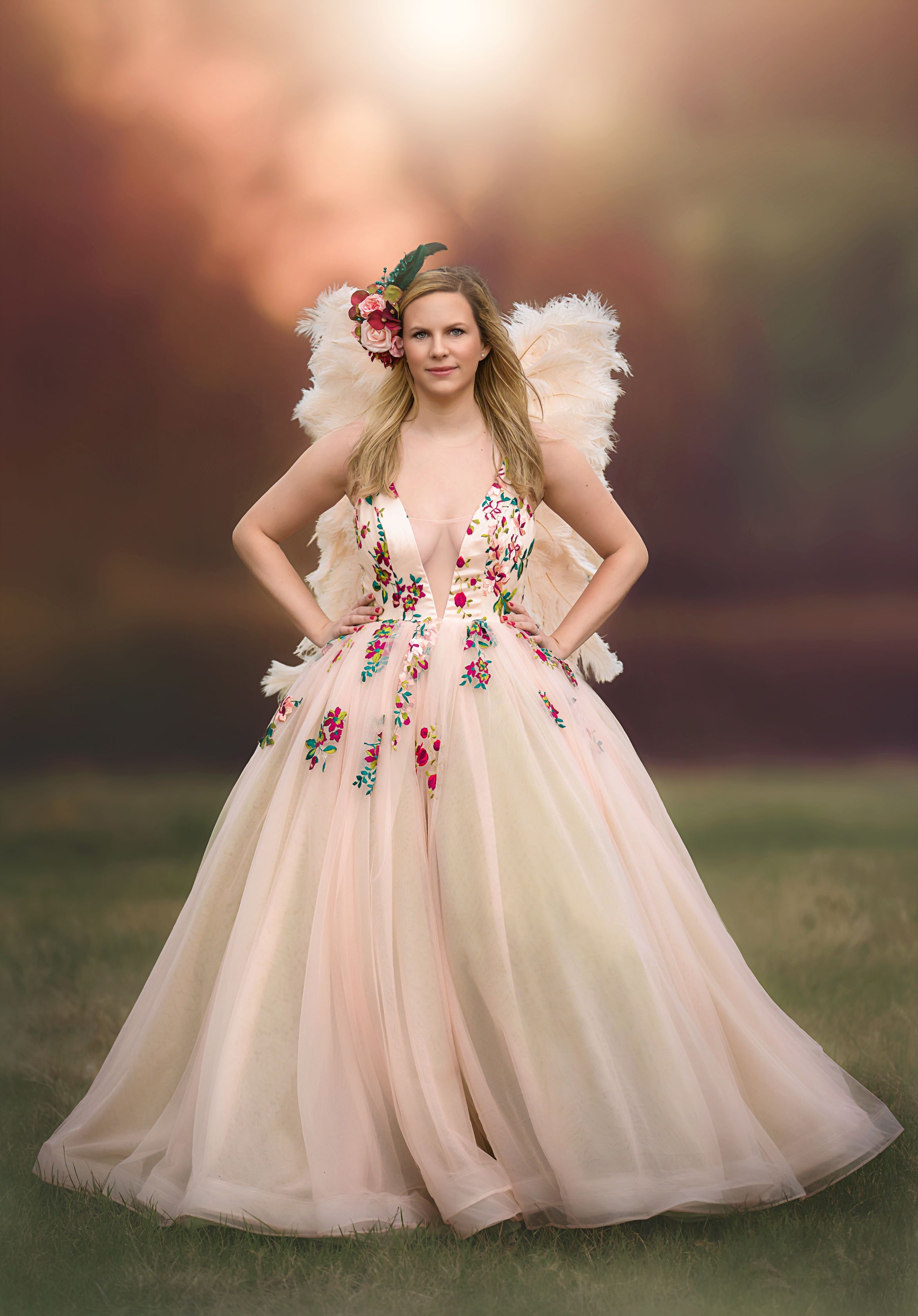 "Floral Sorbet" Floor long gown (Teen-Adult)