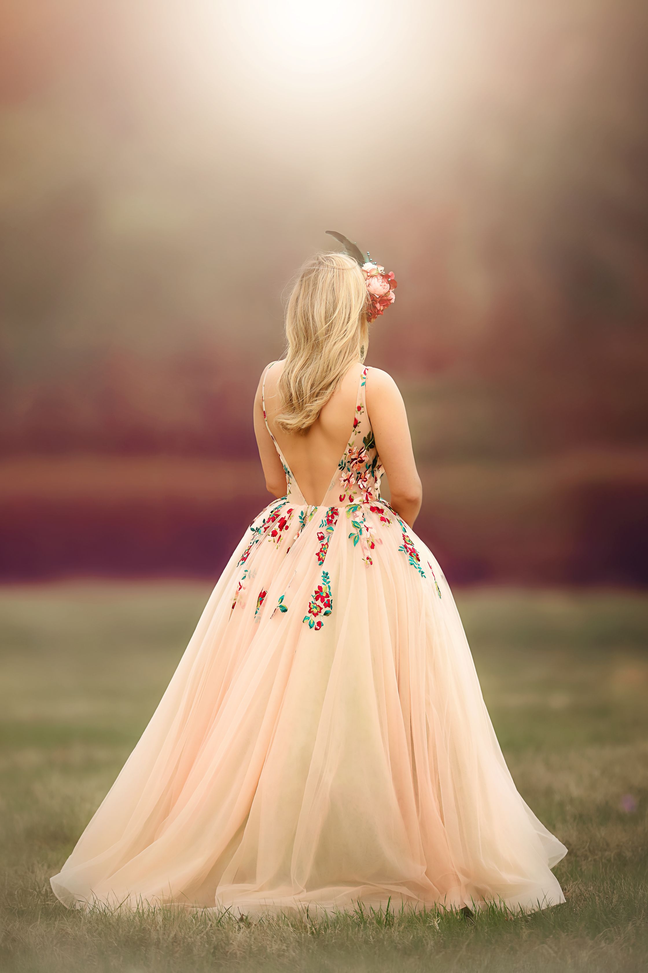 "Floral Sorbet" Floor long gown (Teen-Adult)
